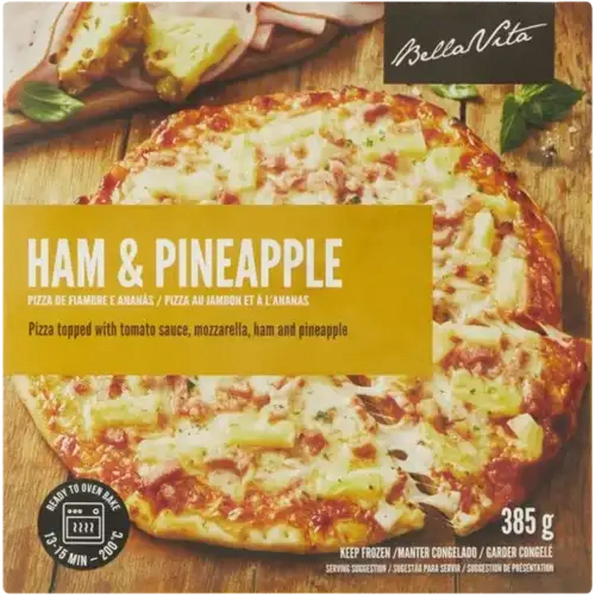 Checkers Sixty60 | Bella Vita Frozen Ham & Pineapple Pizza 385g