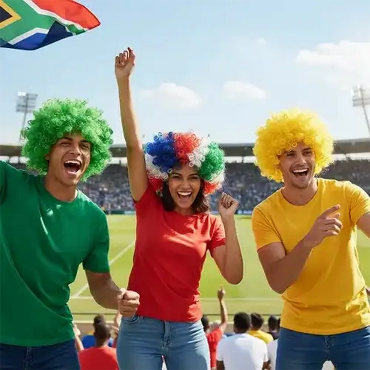 Image of South African Supporter Gear Wig (Colour May Vary)