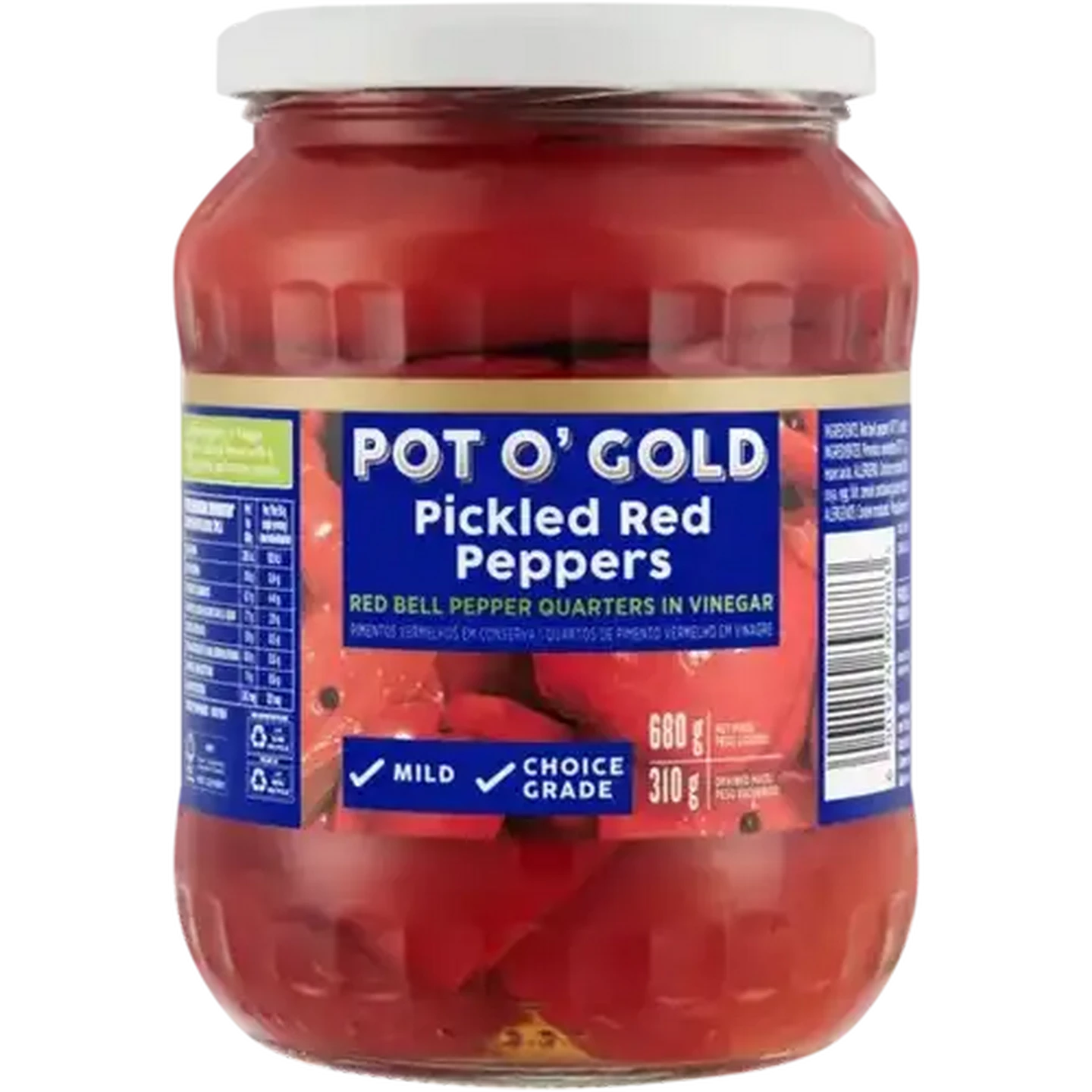 Image of Pot O' Gold Pickled Red Peppers 680g