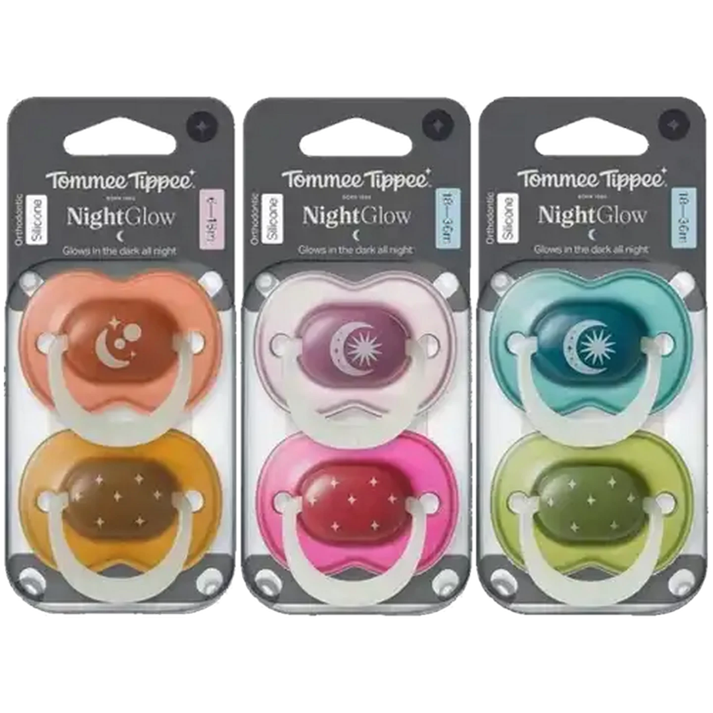 Image of Tommee Tippee Night Soother 18–36 Months 2-Pack (Design May Vary)