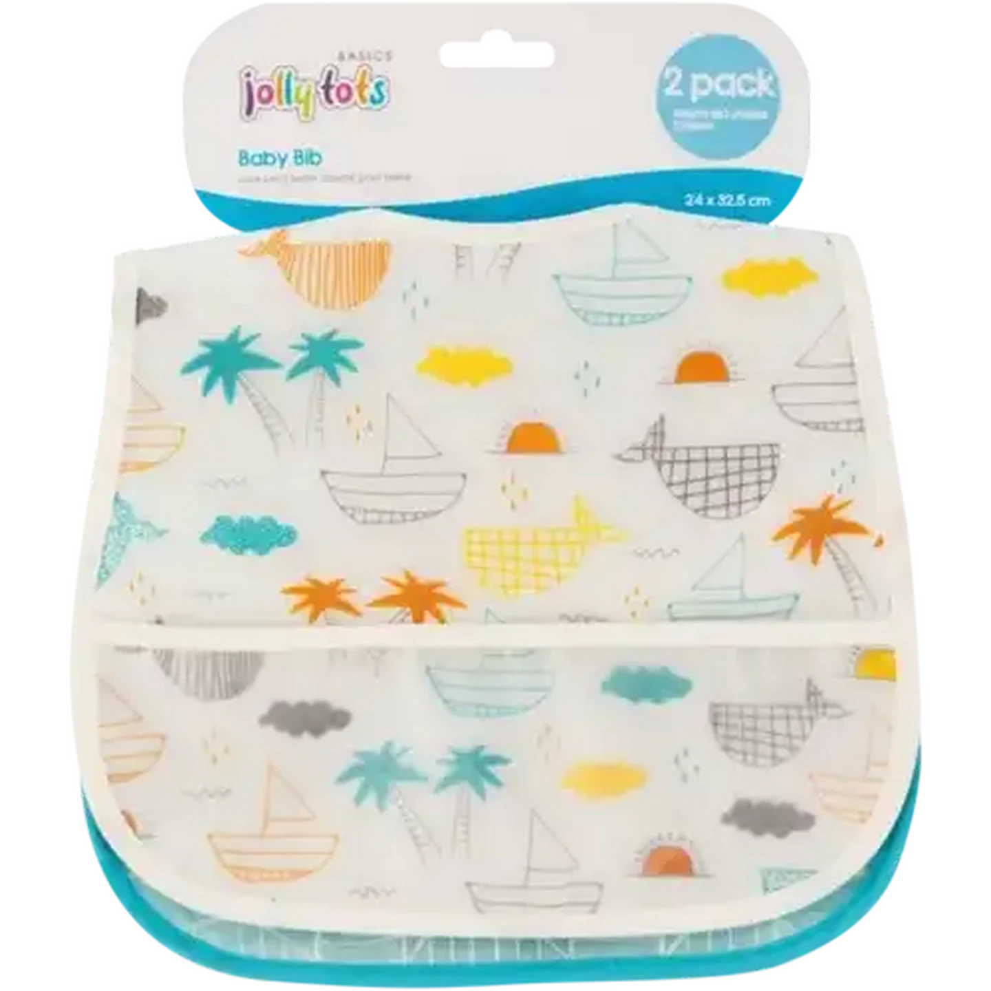 Image of Jolly Tots Basics Baby Bibs 2-Pack