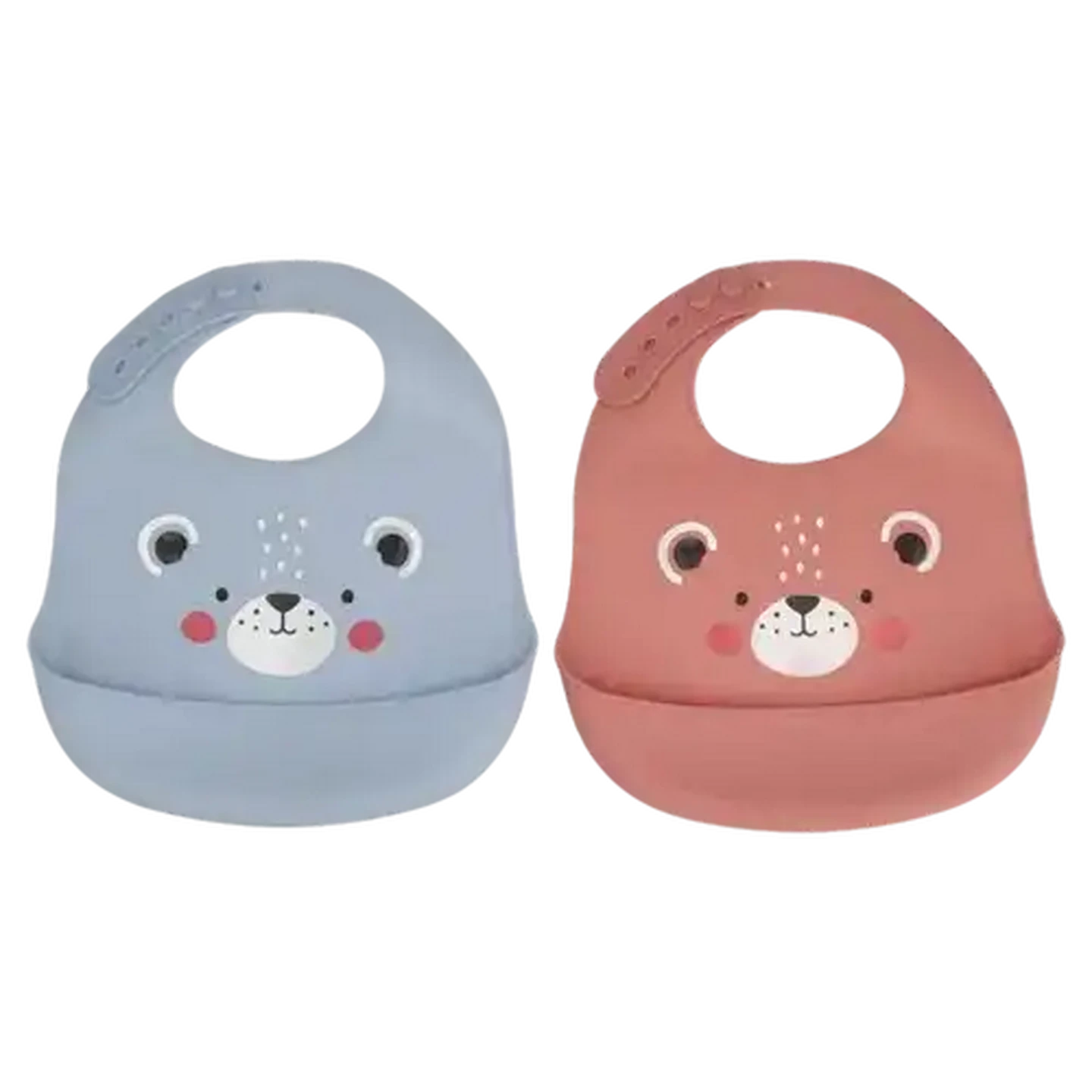 Image of Jolly Tots Fold & Roll Silicone Bib 6 Months + 2-Pack (Colour May Vary)