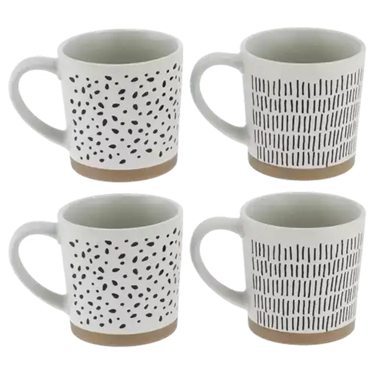 光TRENDY Ⅳ KIKU5535OKAWA 60A Checkers Sixty60 | Abstract Stoneware Coffee Mugs 4-Pack (Design