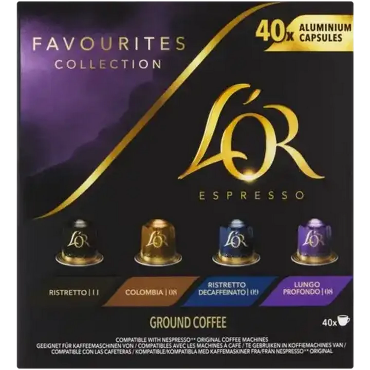 Image of L'OR Favourites Collection Espresso Coffee Capsules 40 Pack