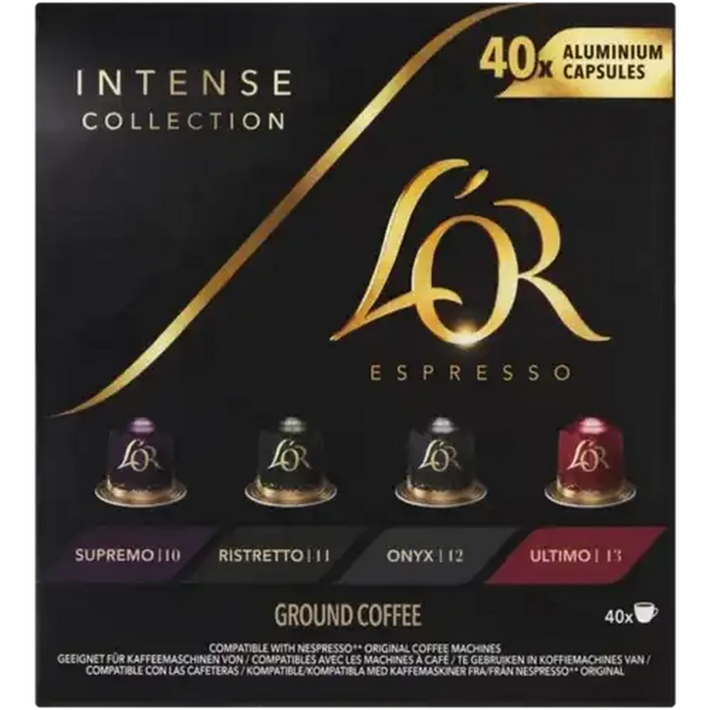 Image of L'OR Intense Collection Espresso Coffee Capsules 40 Pack