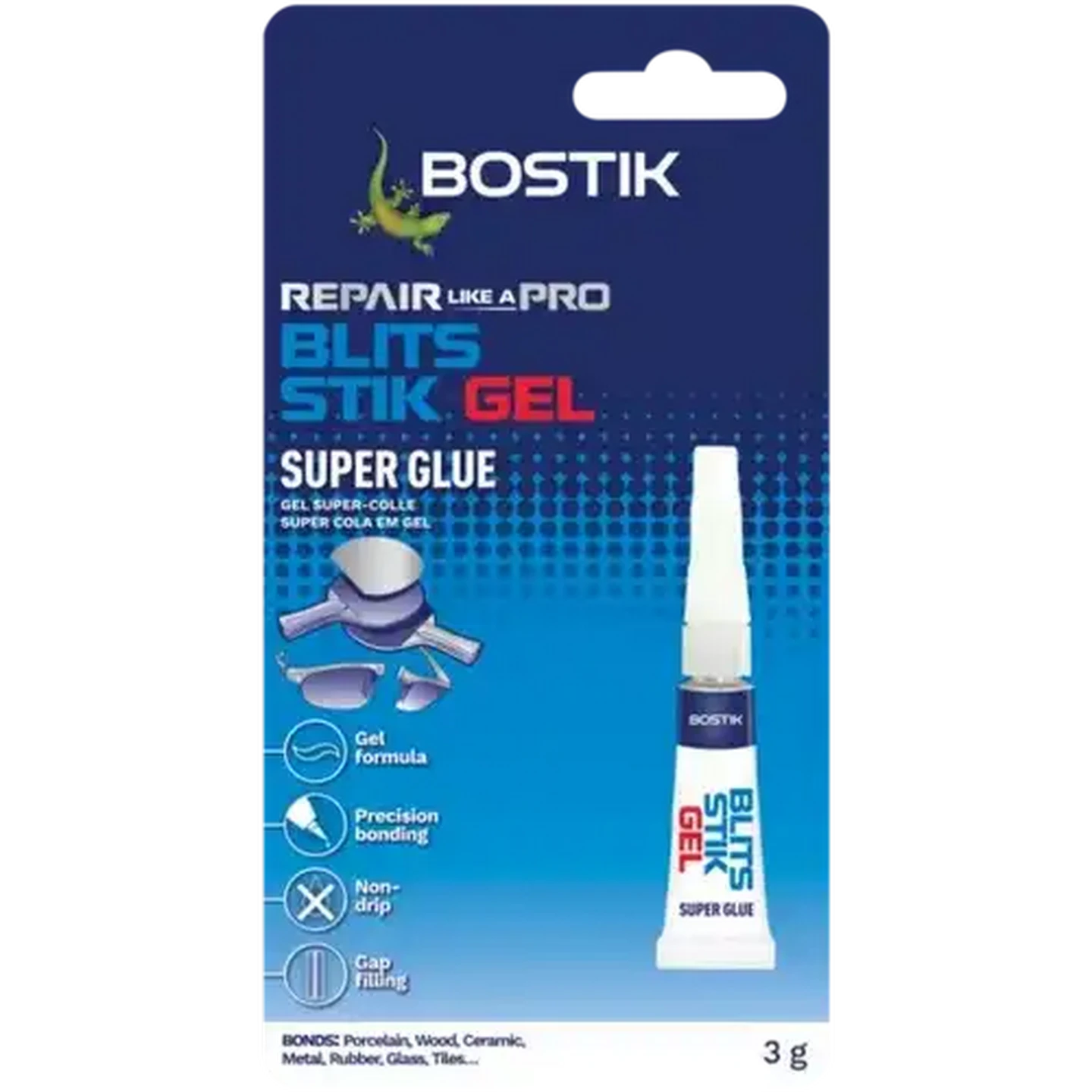 Image of Bostik Blits Stik Super Glue Gel 3g