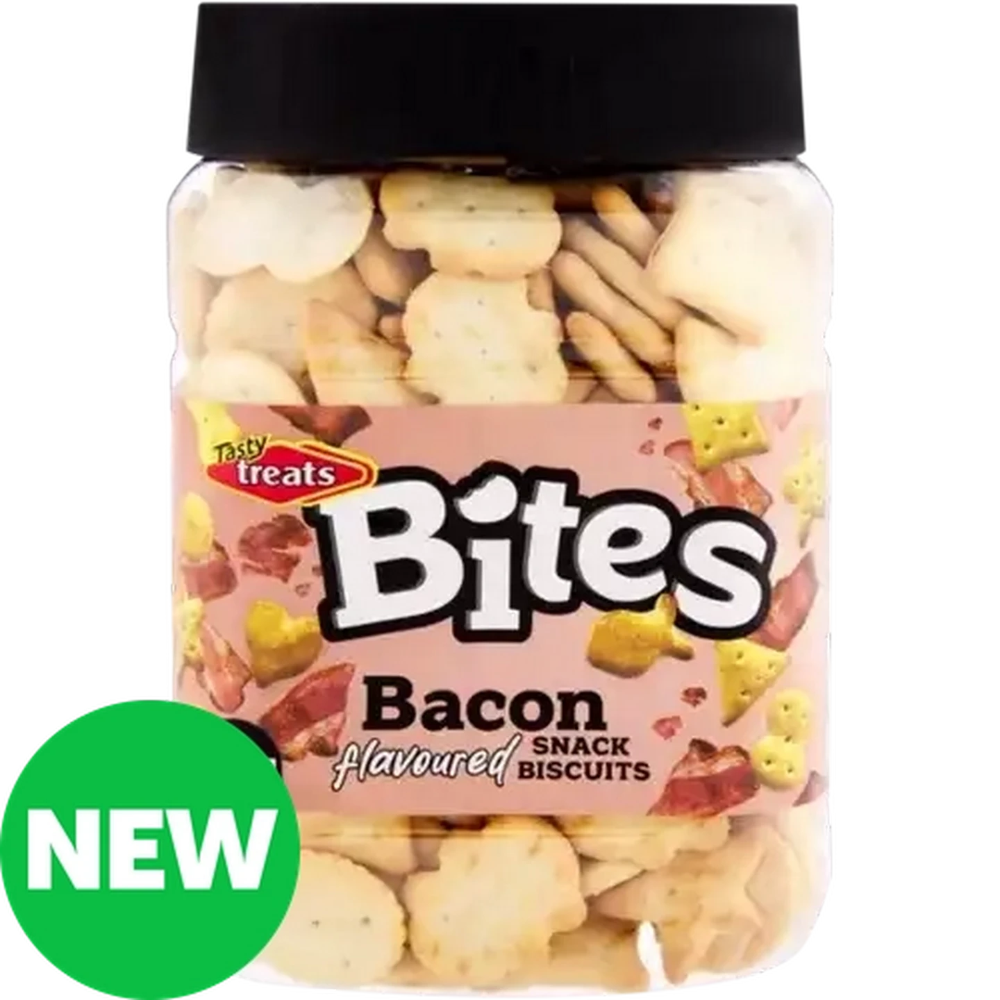Image of Tasty Treats Bites Bacon Flavoured Snack Biscuits 250g