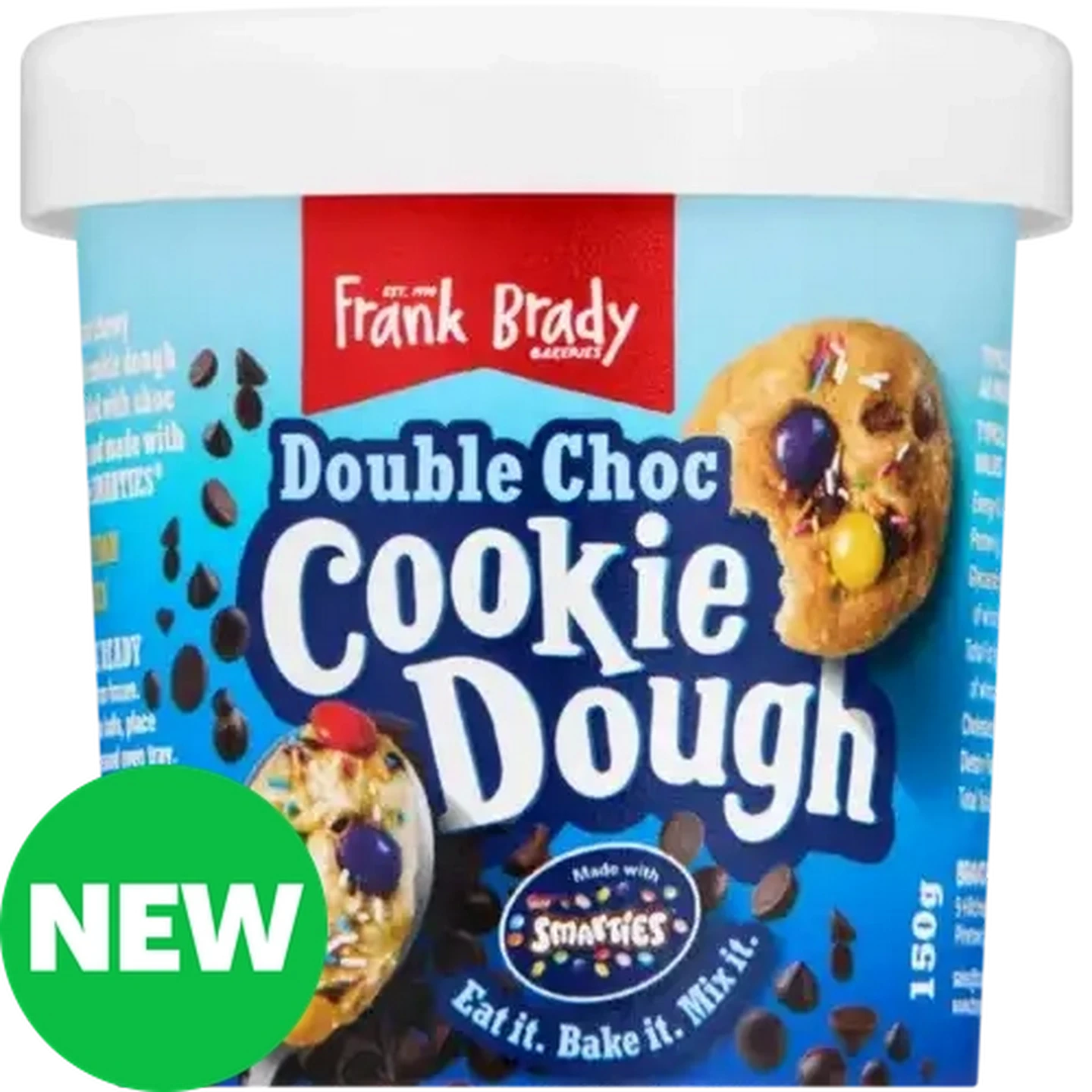 Image of Frank Brady Smarties Double Choc Frozen Cookie Dough 150g