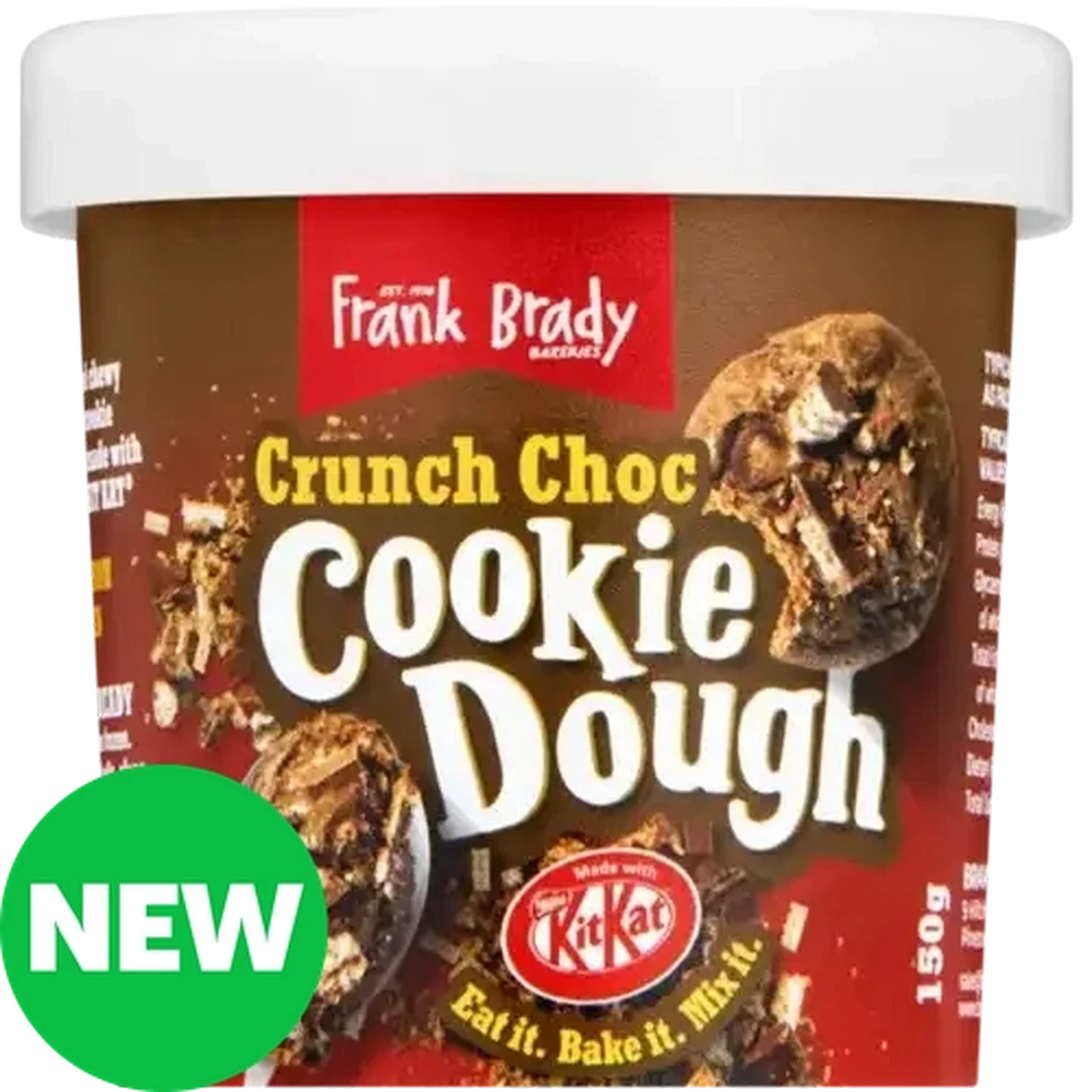 Image of Frank Brady KitKat Crunch Choc Frozen Cookie Dough 150g