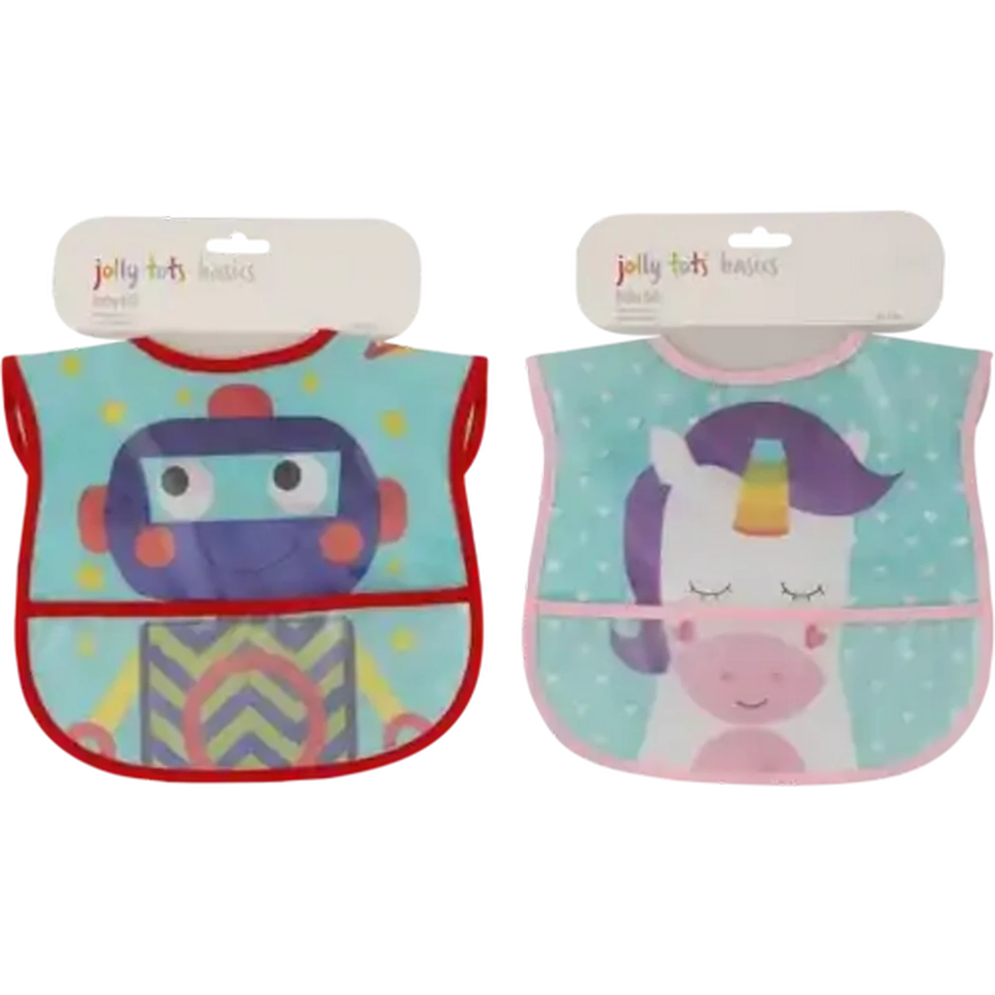 Image of Jolly Tots Bib With Pocket 2 Layers (Design May Vary)