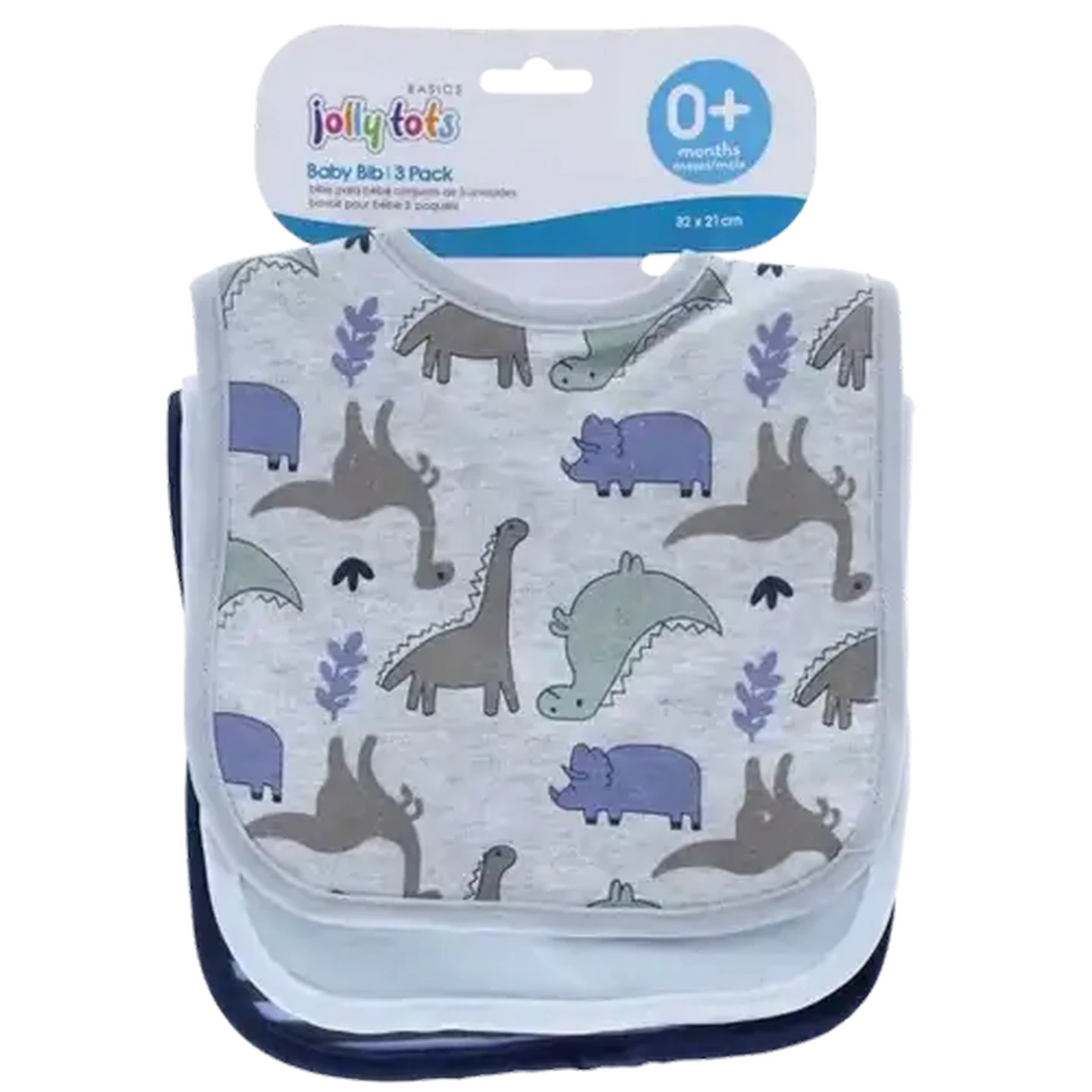 Image of Jolly Tots Cotton Animal Bib 3-Pack