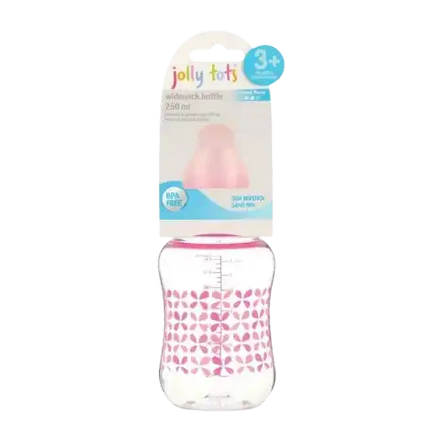 Image of Jolly Tots Medium Flow Wide Neck Baby Bottle 250ml