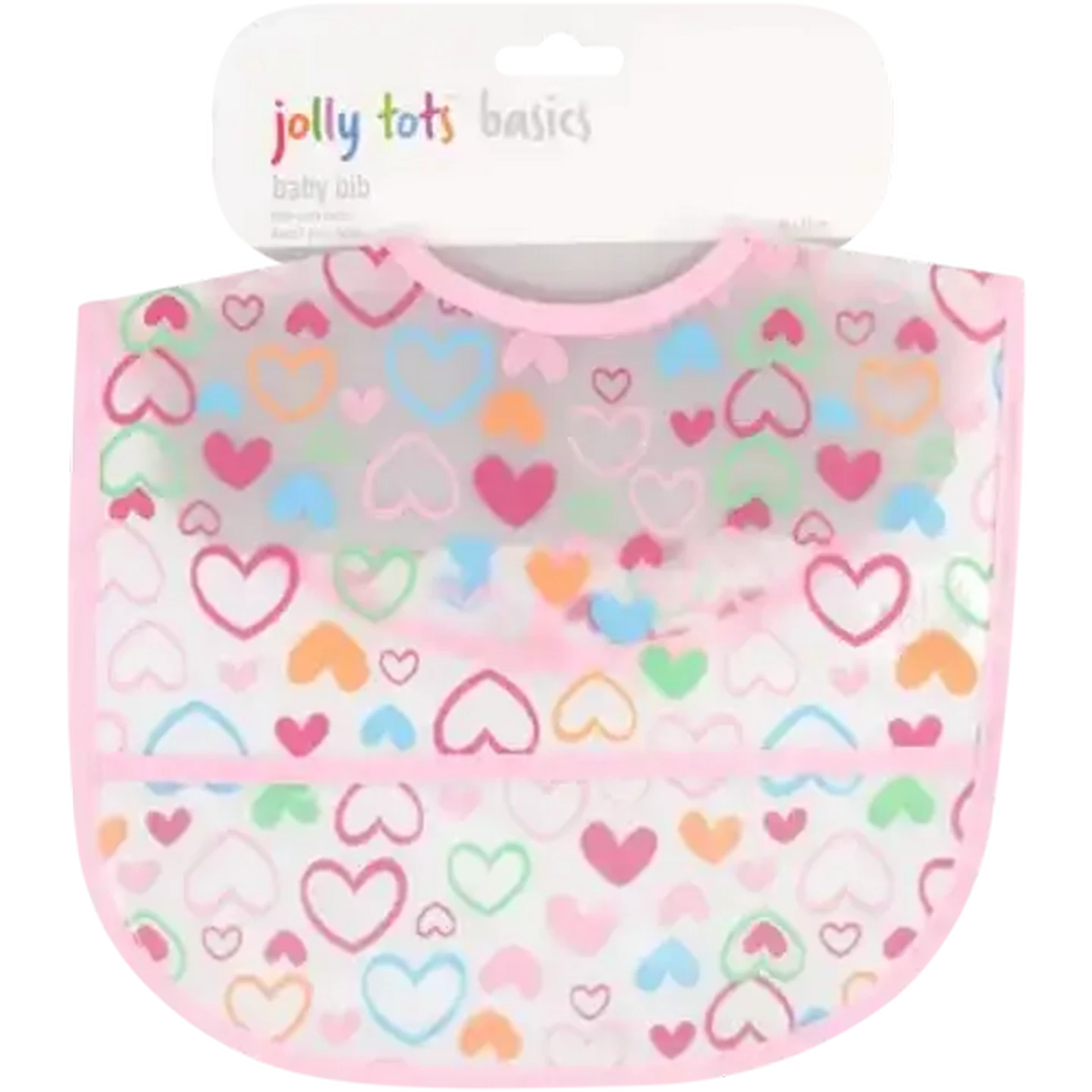 Image of Jolly Tots Basics Hearts Print Baby Bib