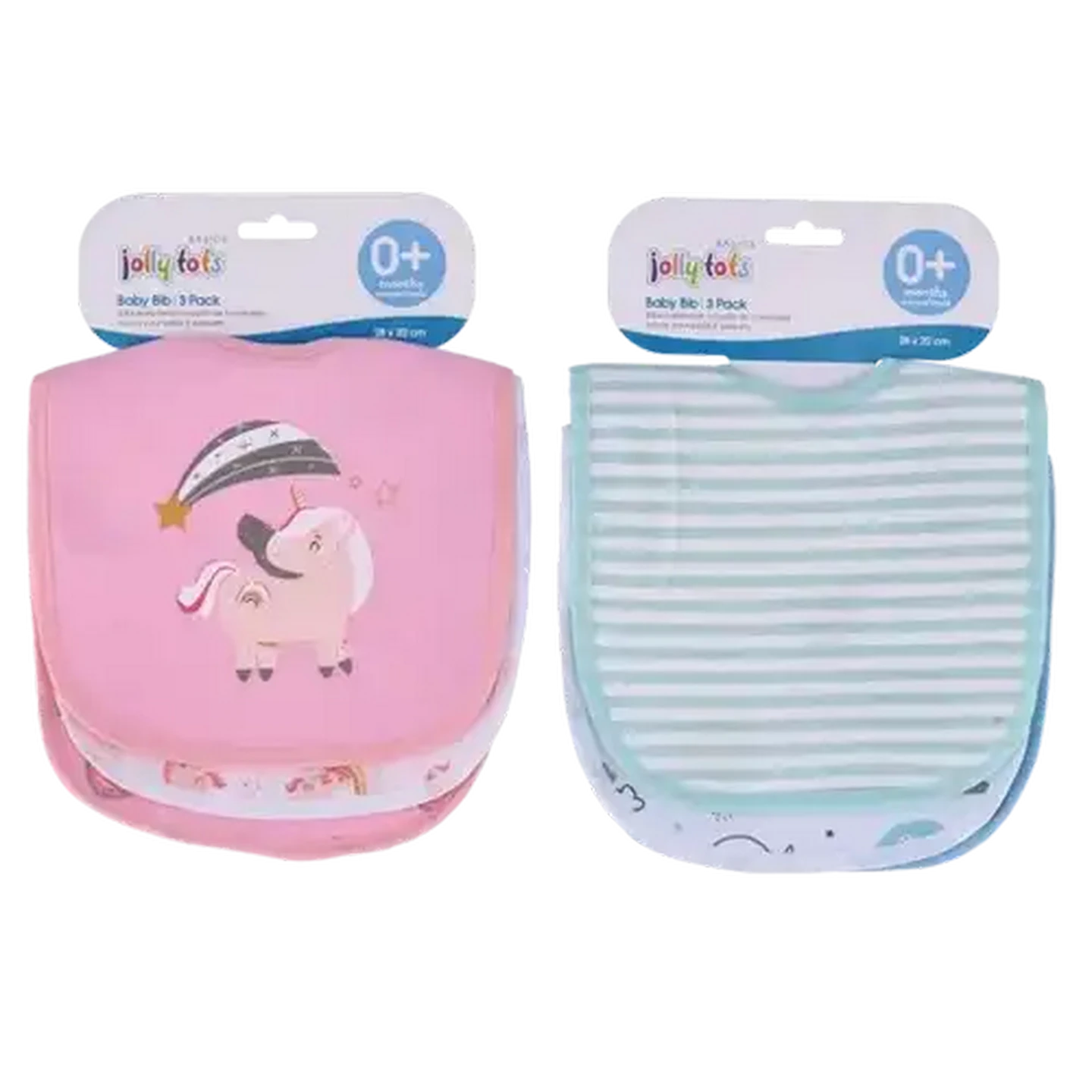 Image of Jolly Tots Knitted Baby Bib 3 Pack (Design May Vary)