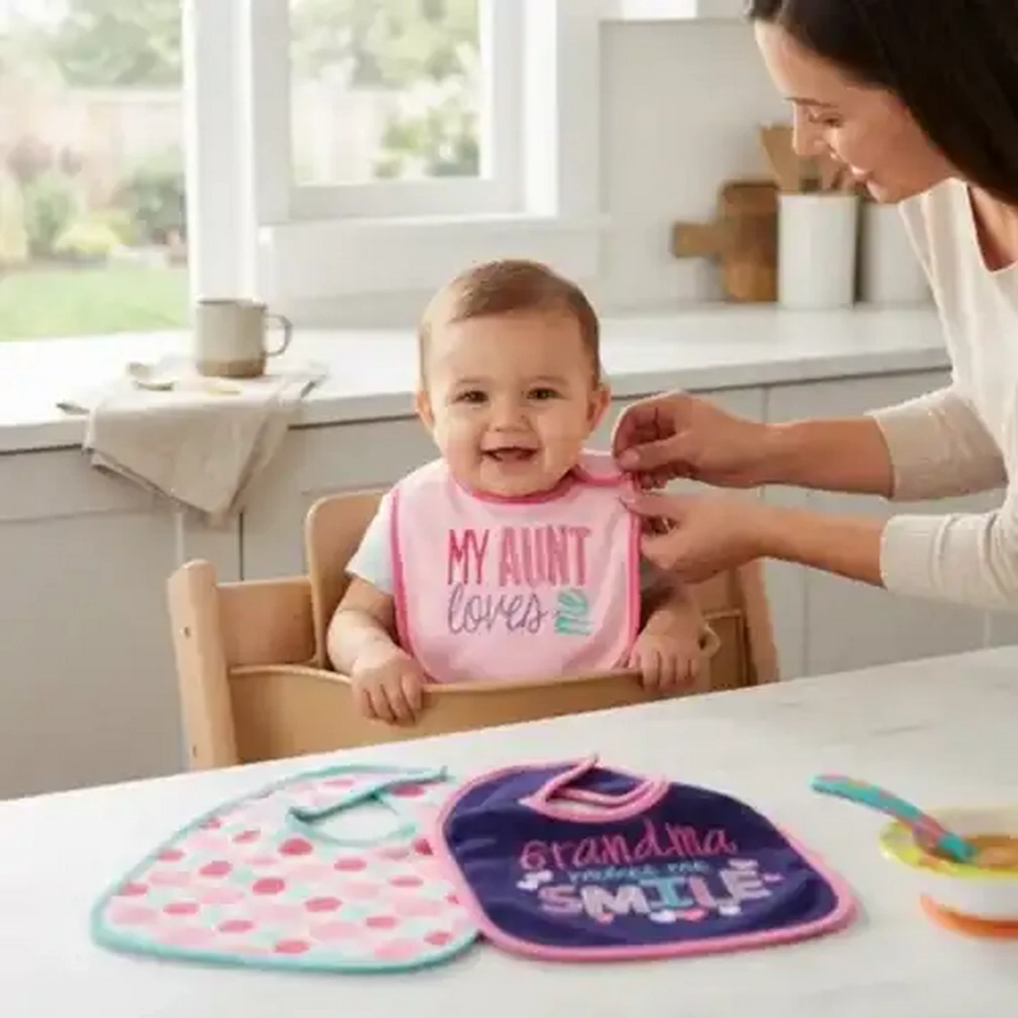 Image of Jolly Tots Girls Bibs 3-Pack