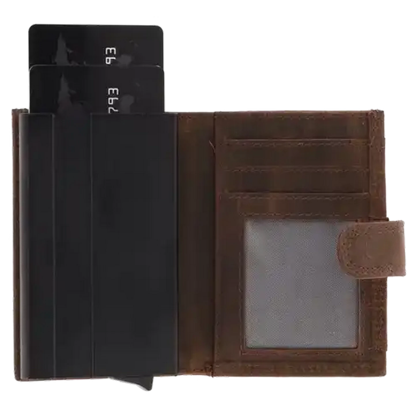 Checkers Sixty60 | Bossi Dark Brown Buff Mechanism Leather Cardholder