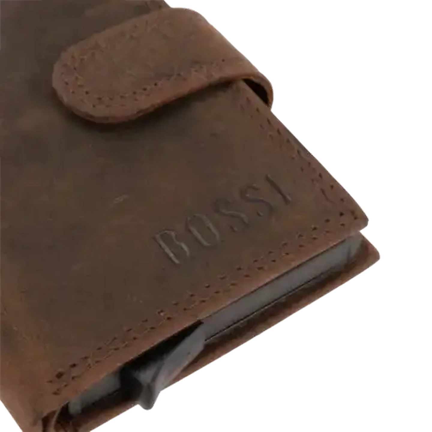Checkers Sixty60 | Bossi Dark Brown Buff Mechanism Leather Cardholder