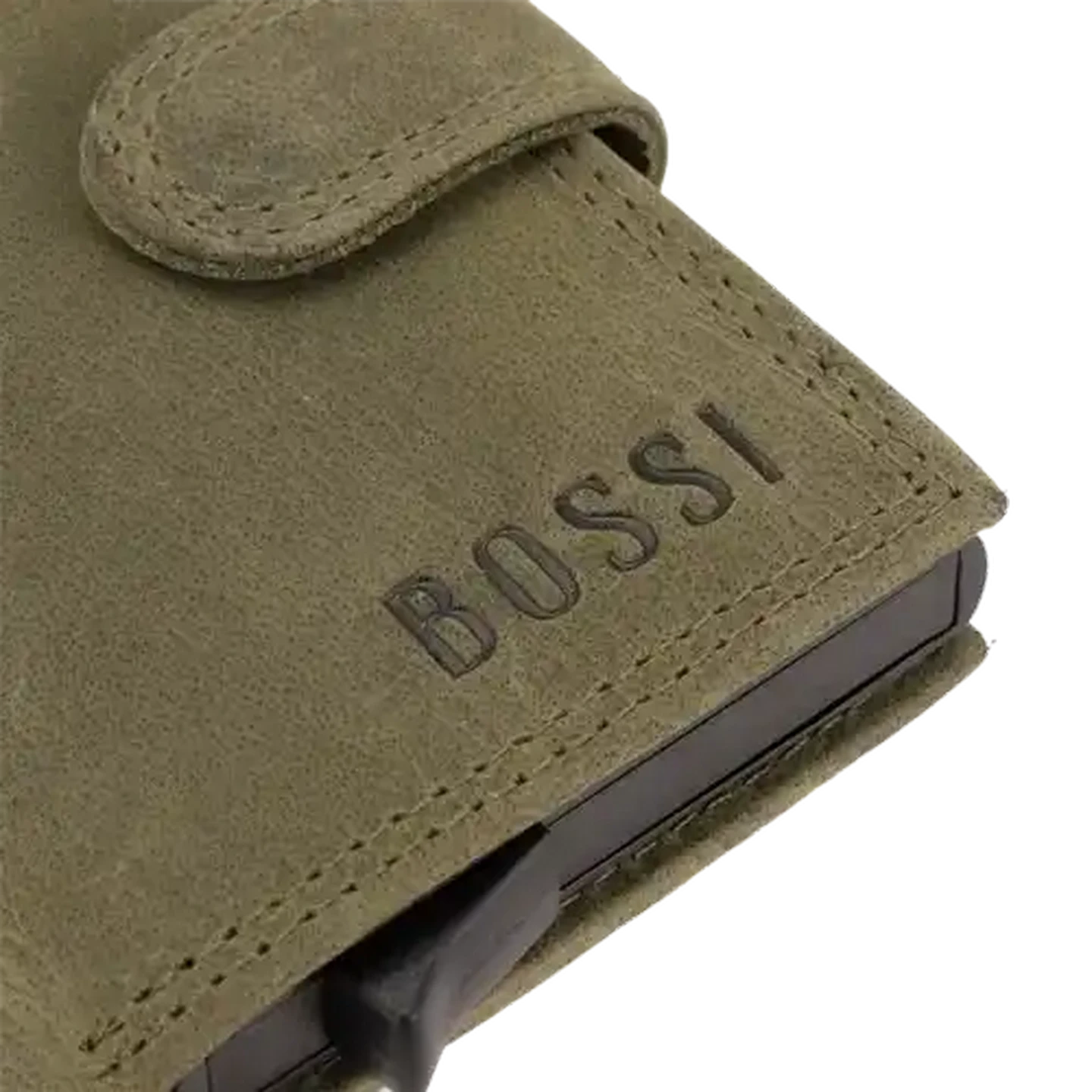 Checkers Sixty60 | Bossi Green Buff Mechanism Leather Cardholder
