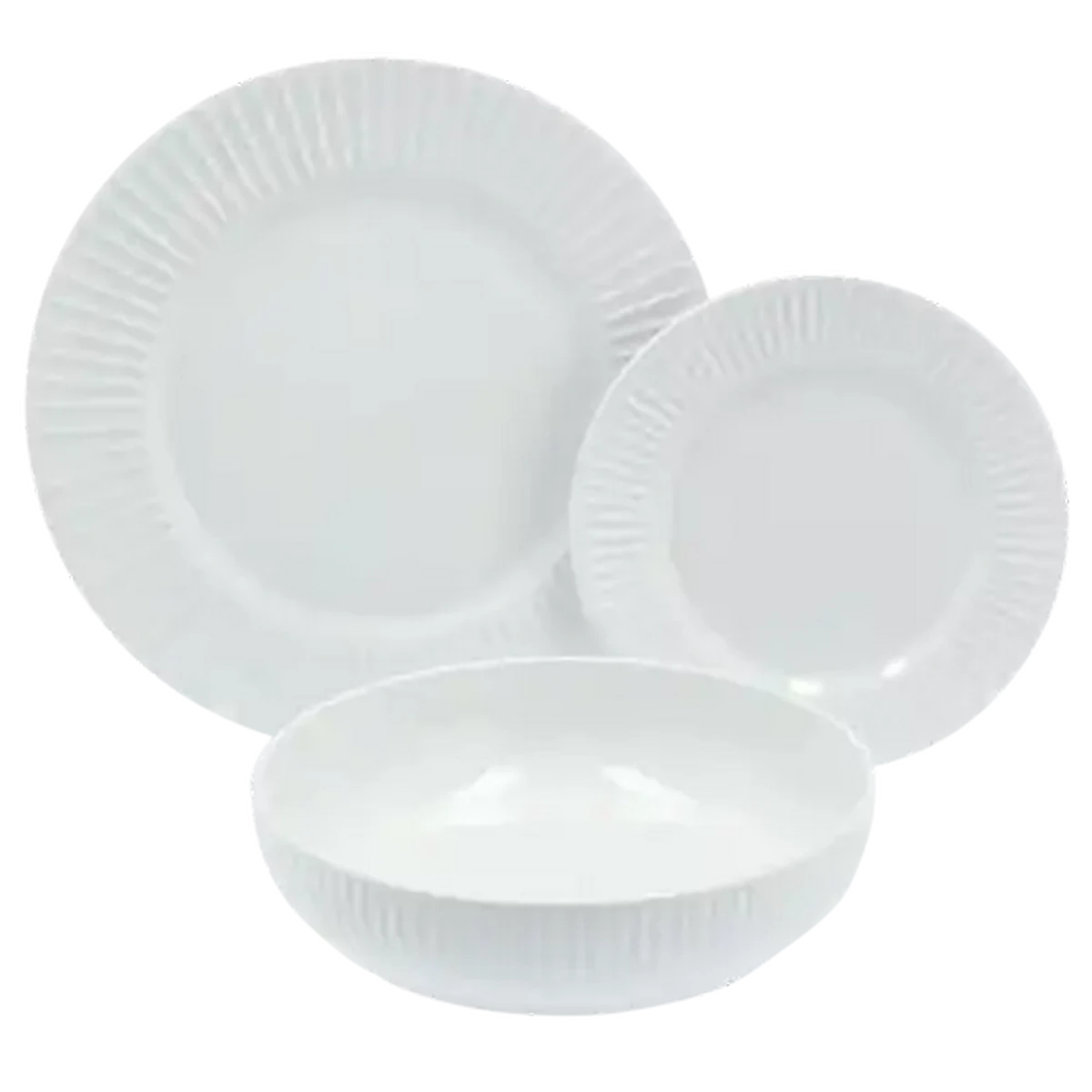 Checkers Sixty60 | Embossed Edge White Dinner Set 12 Piece