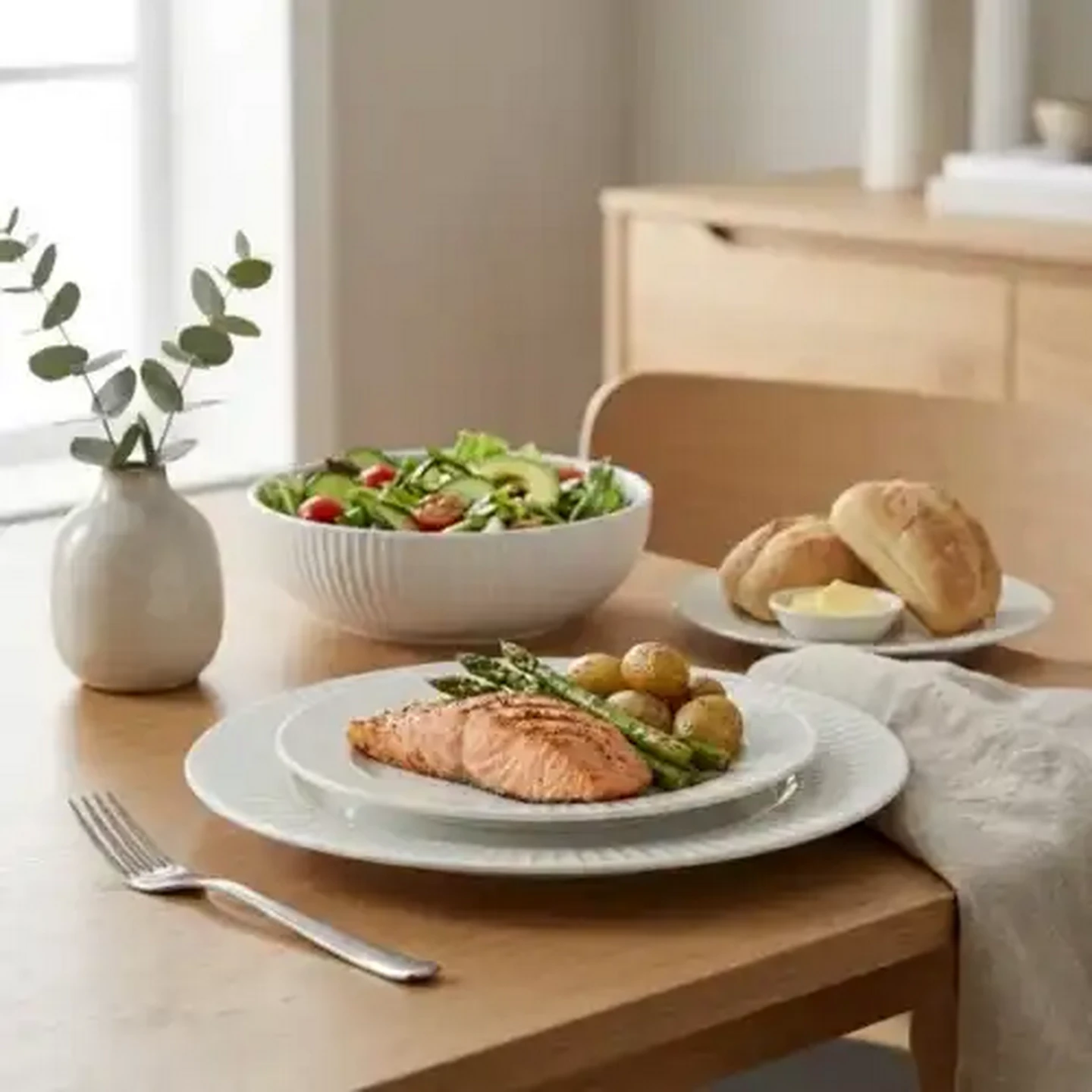 Checkers Sixty60 | Embossed Edge White Dinner Set 12 Piece