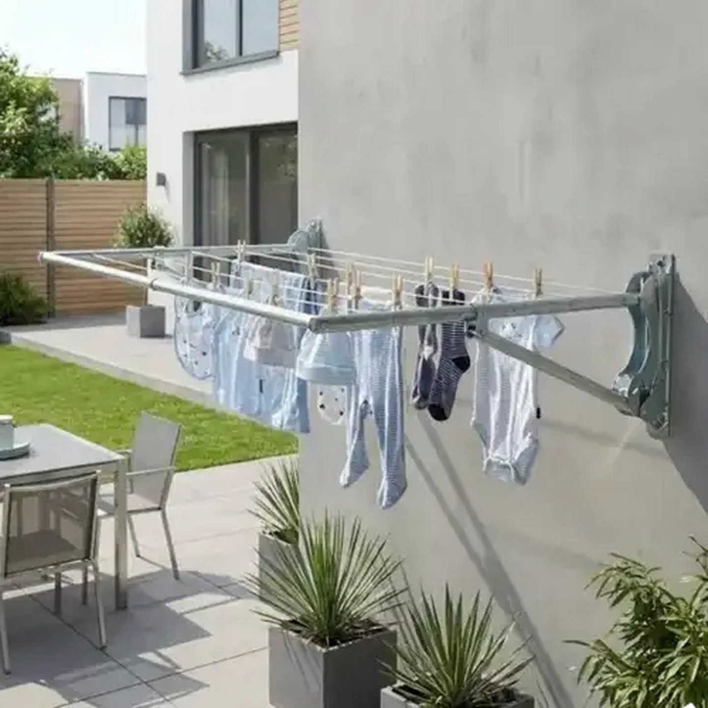 Image of Starline Balcony Galvanized Fold-Down Mini Drying Rack 6m