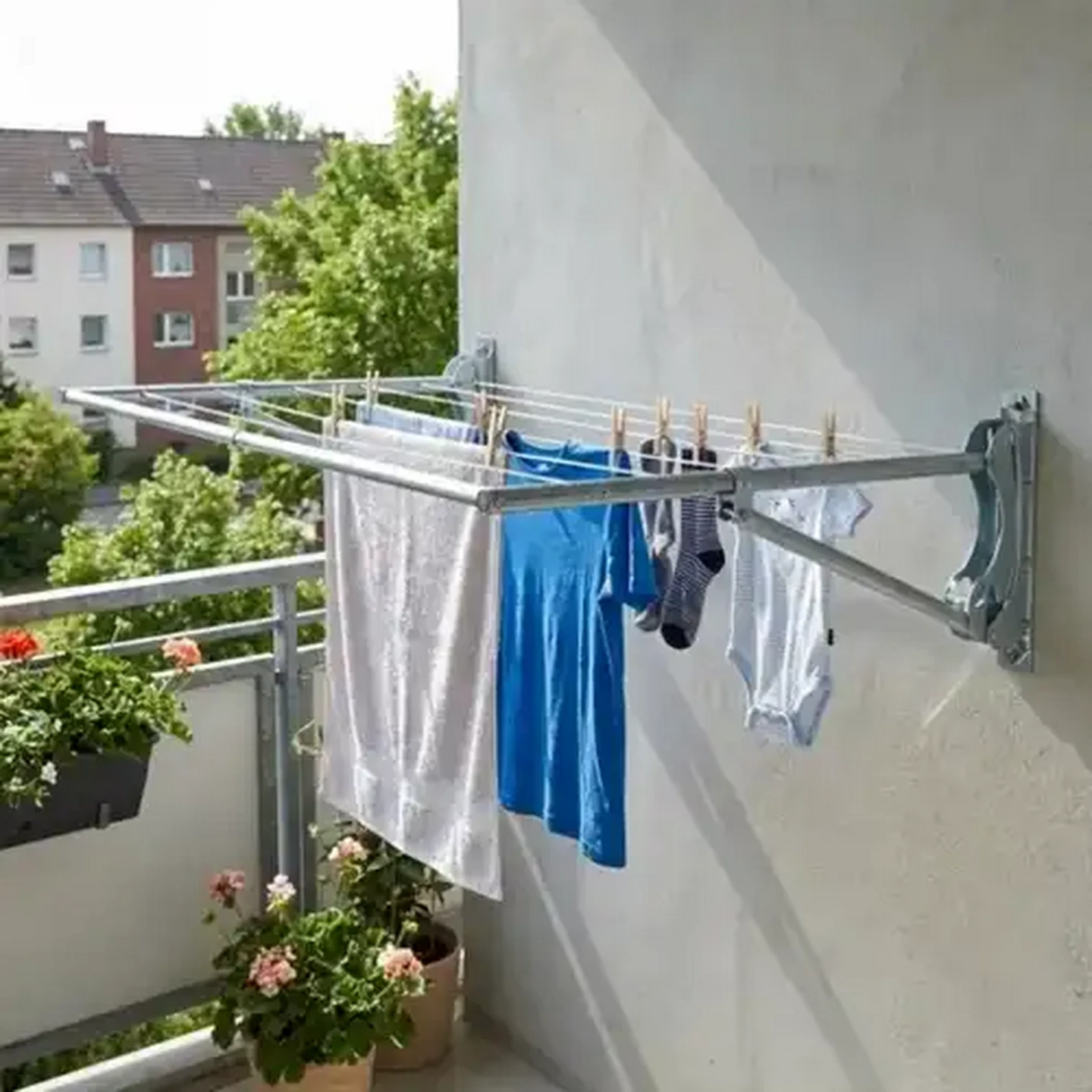 Image of Starline Balcony Galvanized Fold-Down Mini Drying Rack 6m