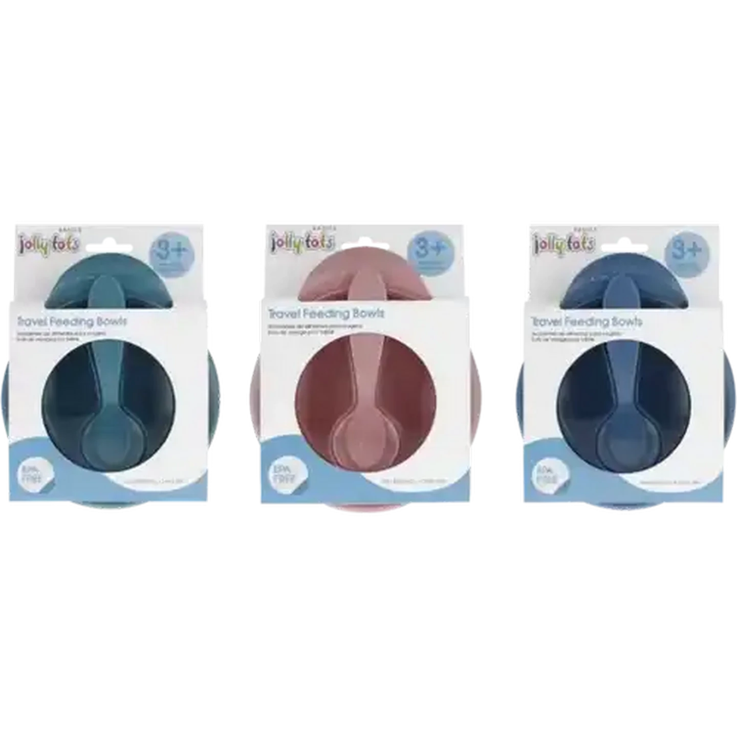 Image of Jolly Tots Travel Feeding Bowls with Spoon 2-Pack (Colour May Vary)