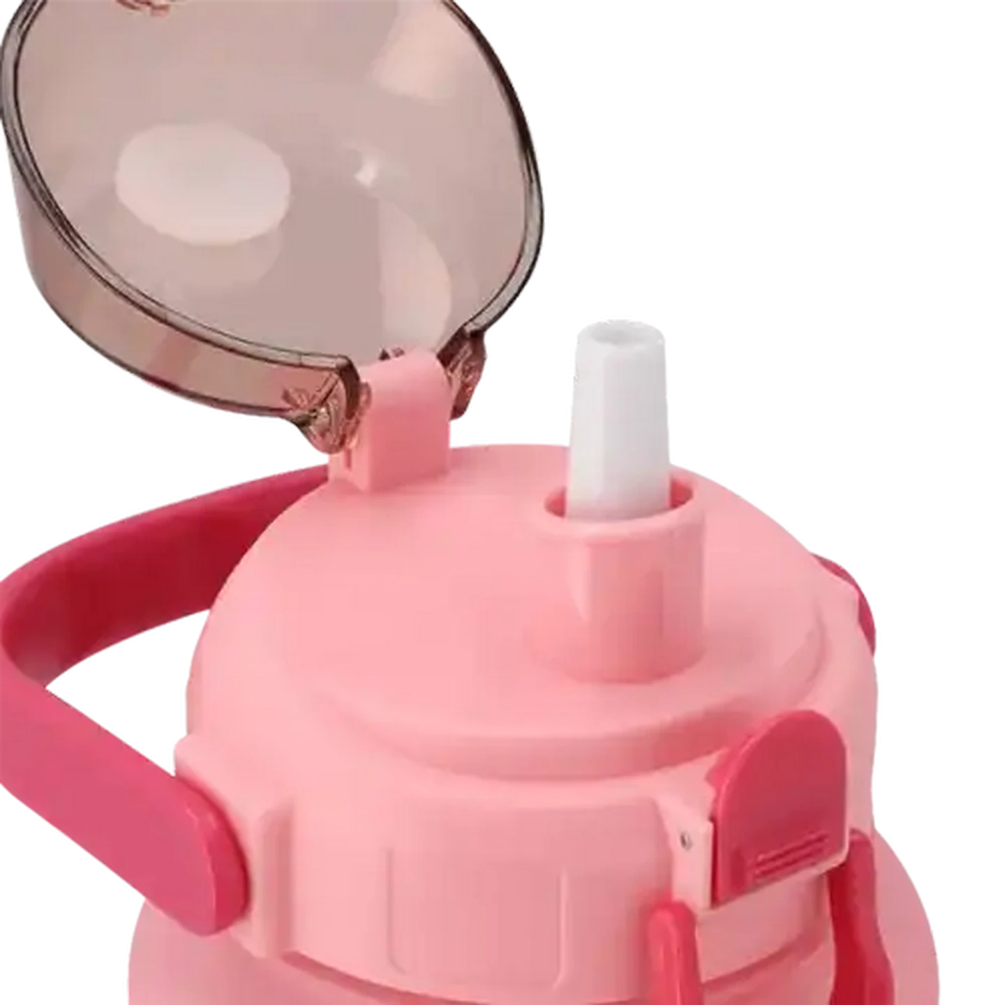 Image of Pink & Grey PETG Bottle With Straw 2L