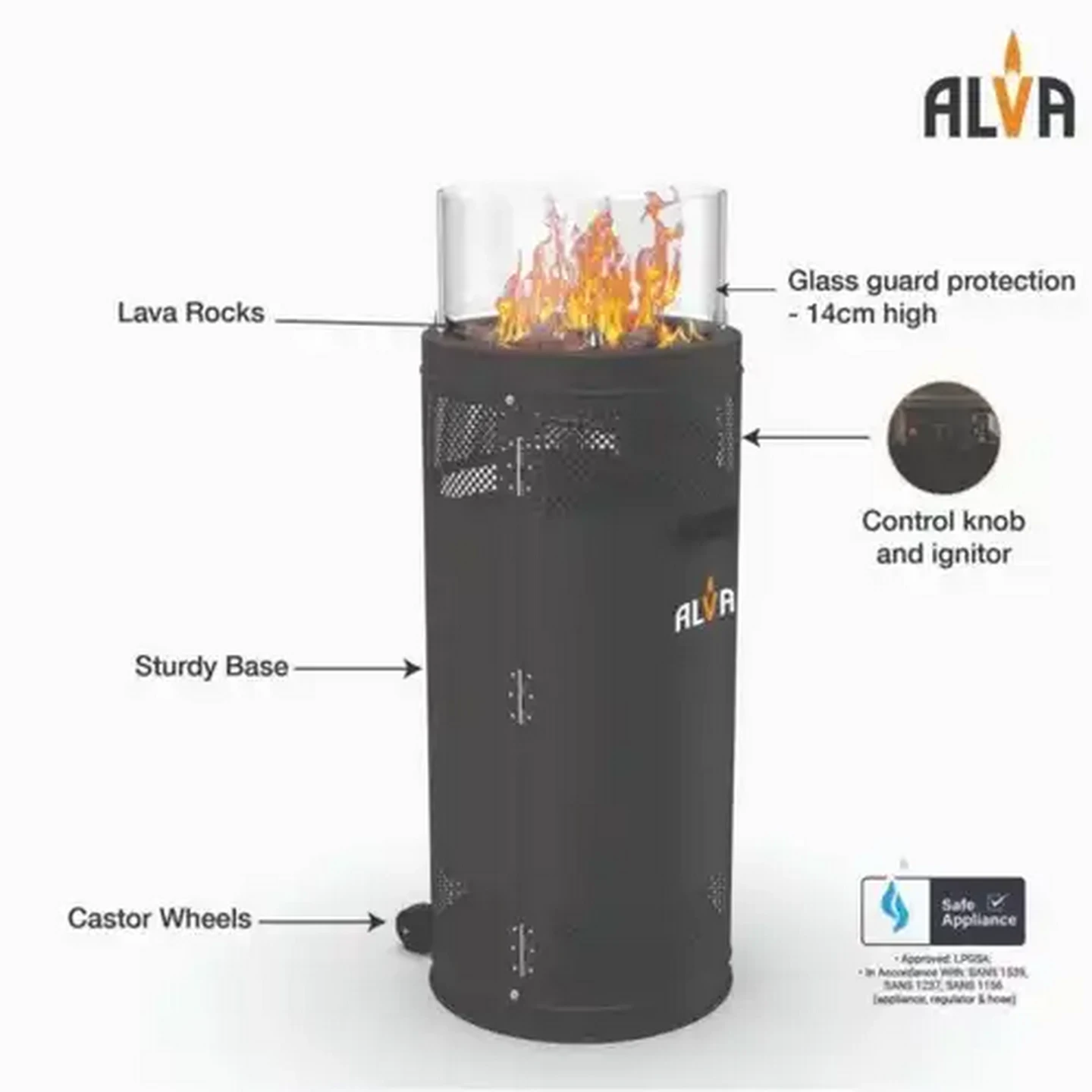 Checkers Sixty60 | Alva Gas Fire Pit with Lava Stones