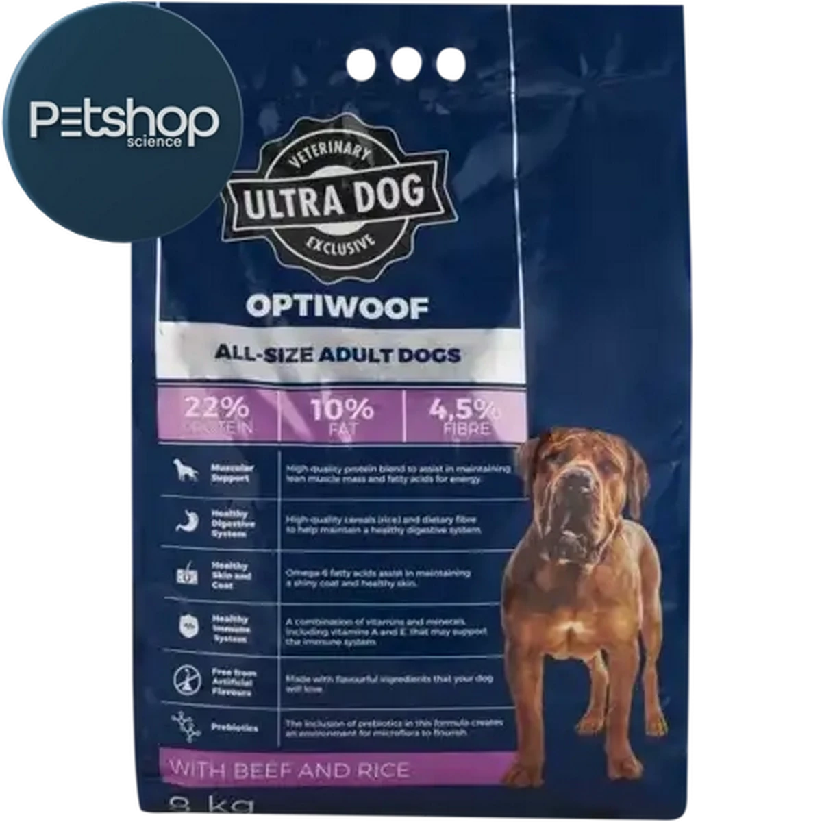 洋楽 Rup Dog Checkers Sixty60 | Ultra Pet Optiwoof Beef & Rice Flavoured Adult