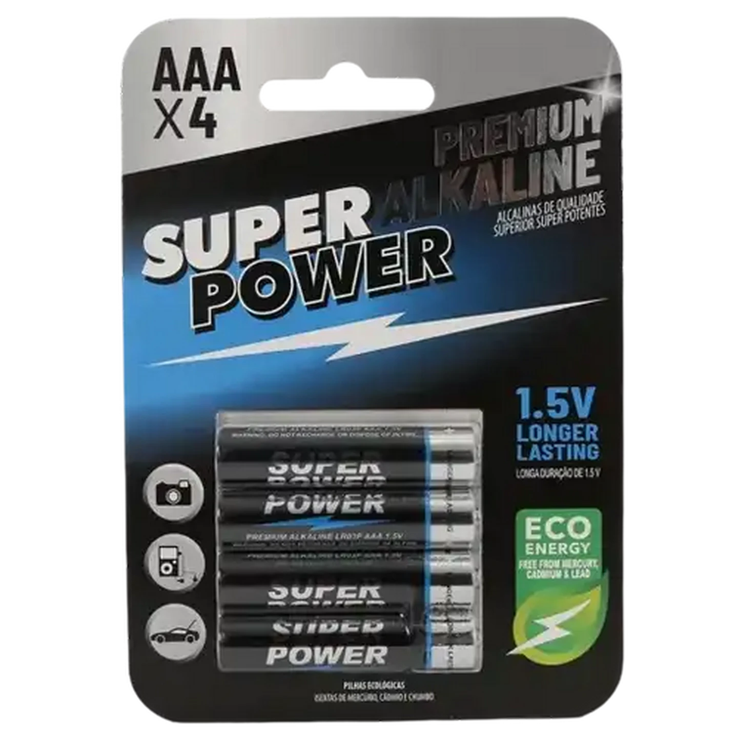 Image of Super Power AAA Premium Alkaline Batteries 4-Pack