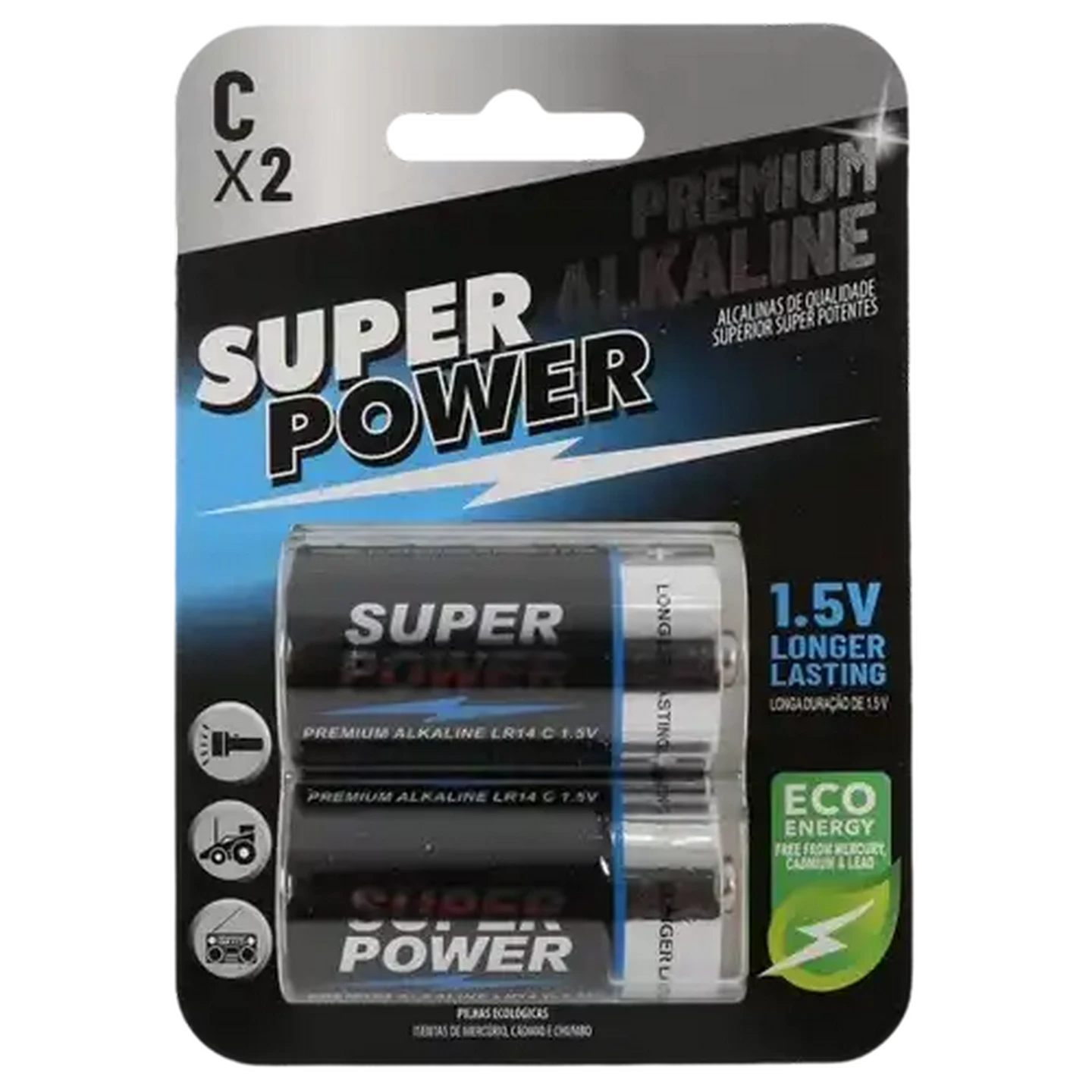 Image of Super Power C Premium Alkaline Batteries 2-Pack