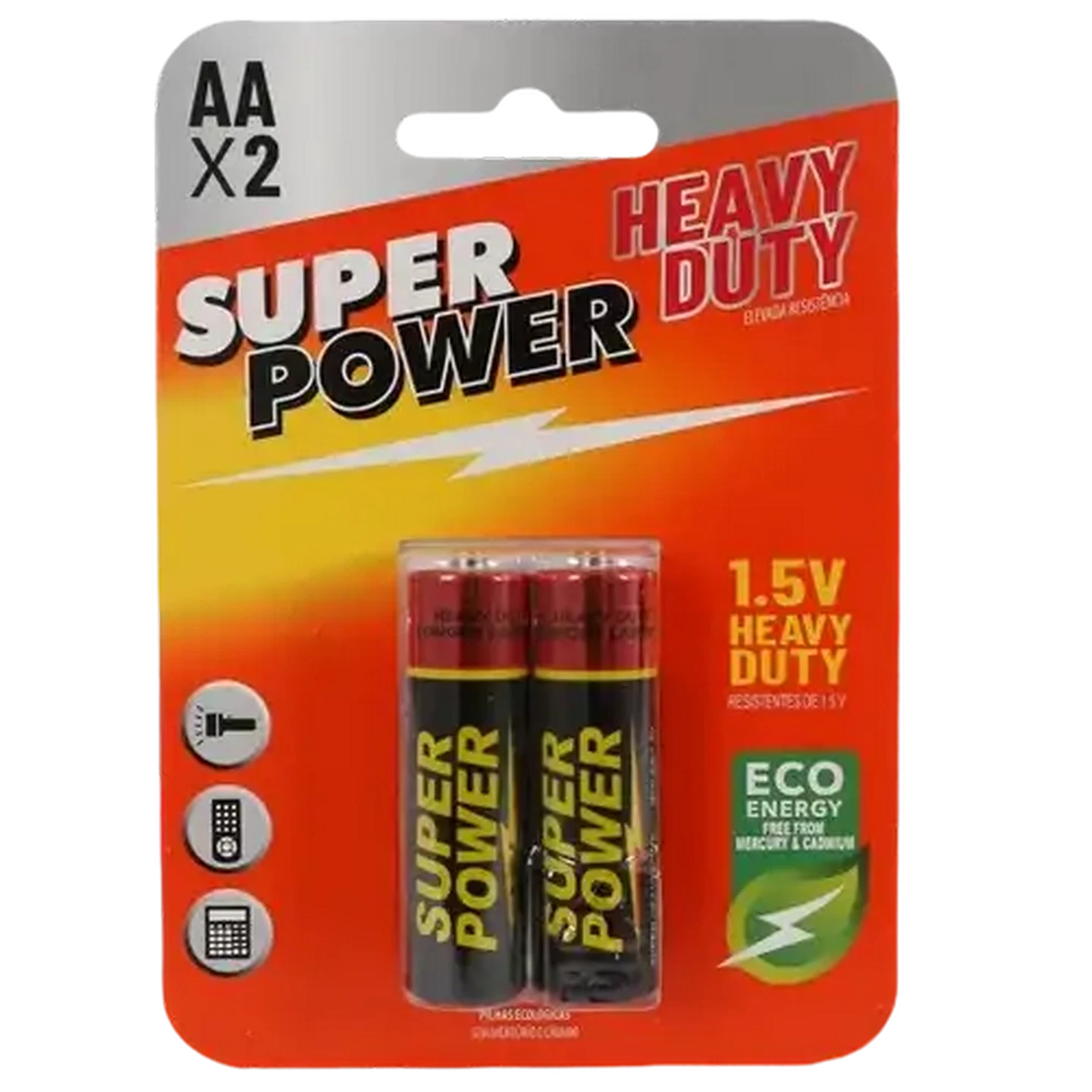 Image of Super Power 1.5V Heavy Duty AA Batteries 2-Pack