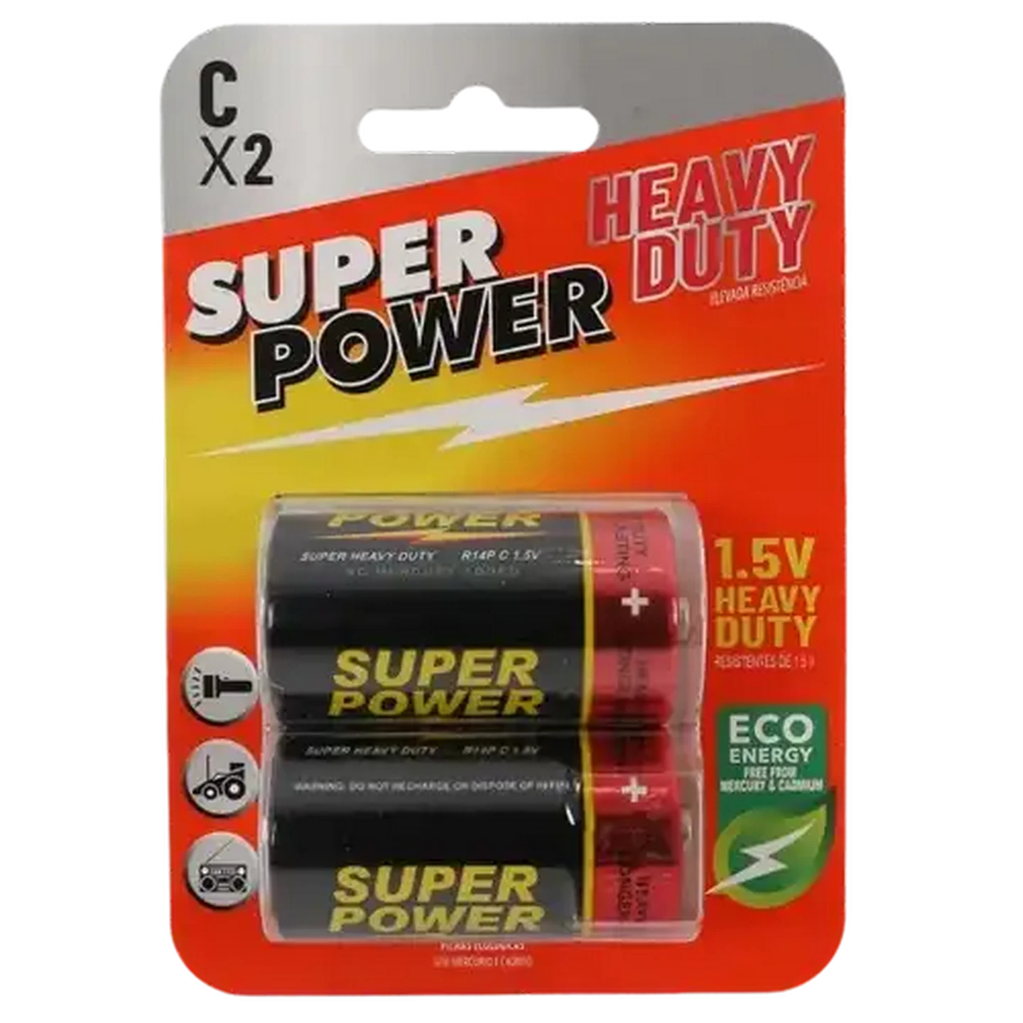 Image of Super Power Heavy Duty C Batteries 2-Pack
