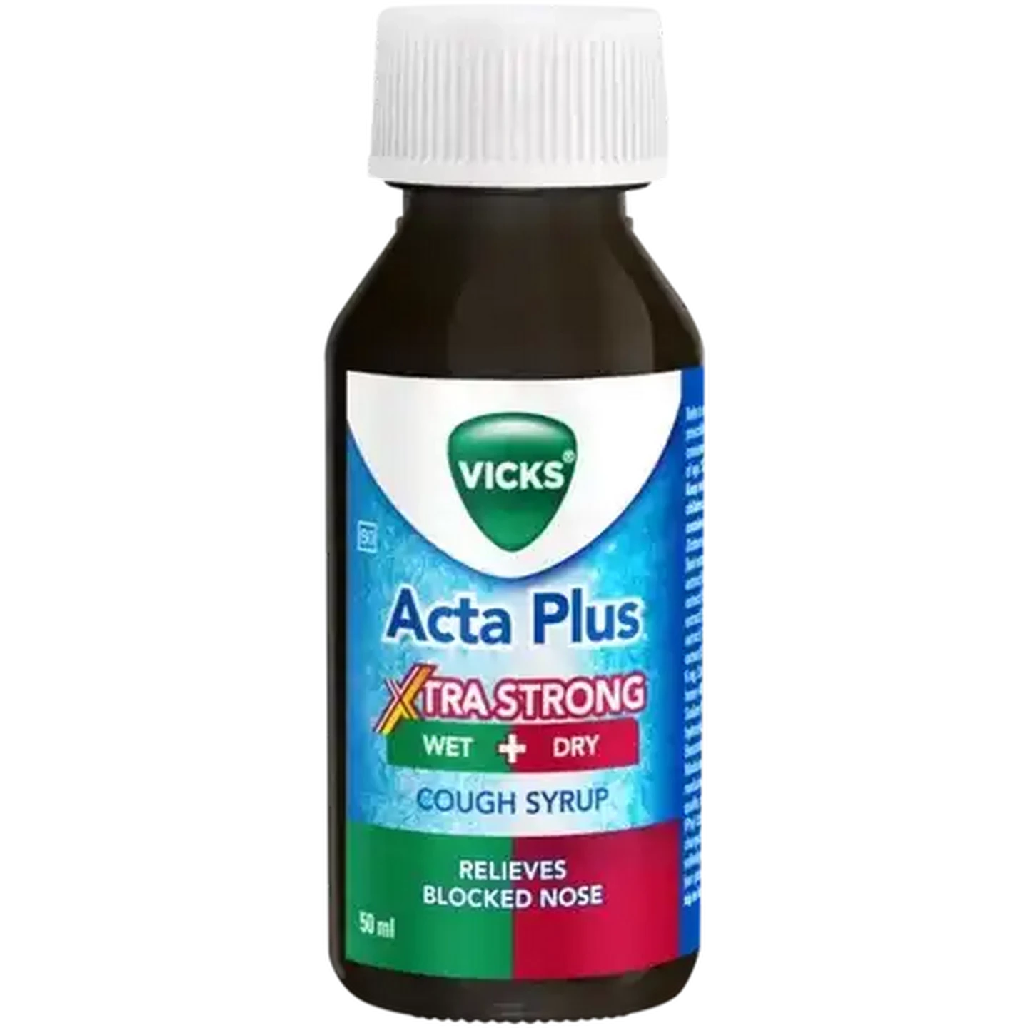 Image of Vicks Acta Plus Xtra Strong Wet & Dry Cough Syrup 50ml