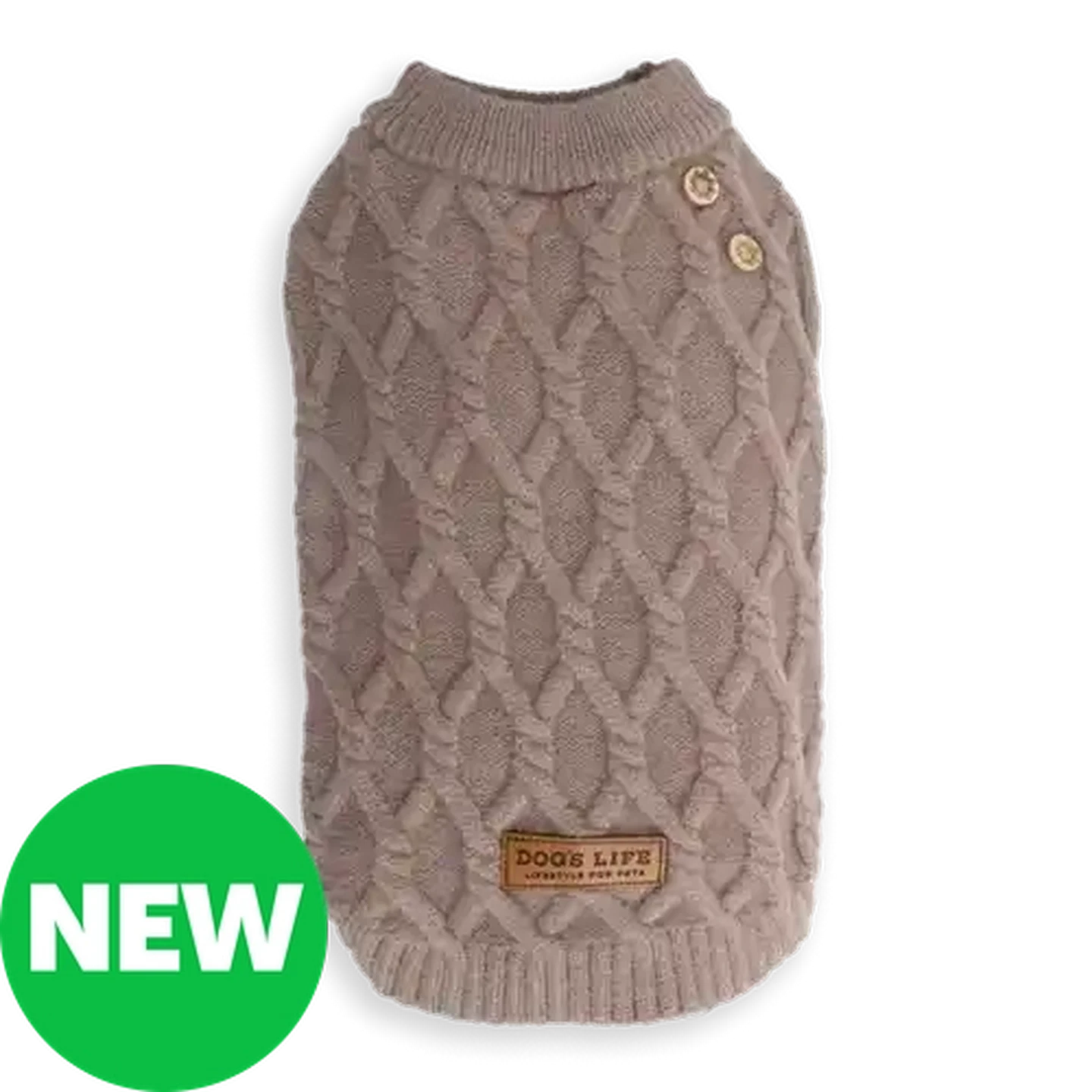 Checkers Sixty60 | Dog's Life Khaki Cableknit Pet Jumper XL