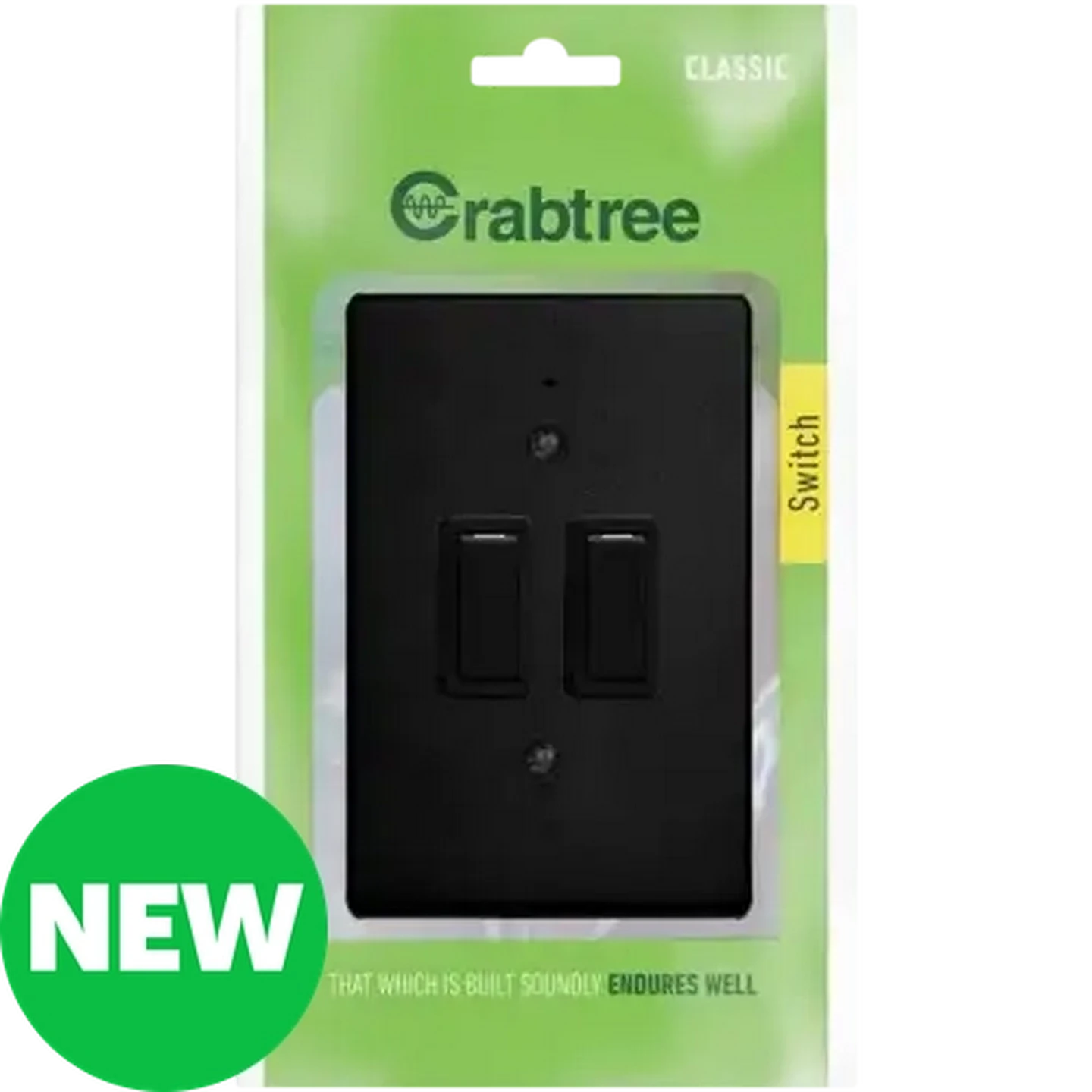 Image of Crabtree Classic Black 2-Lever 1-Way Switch
