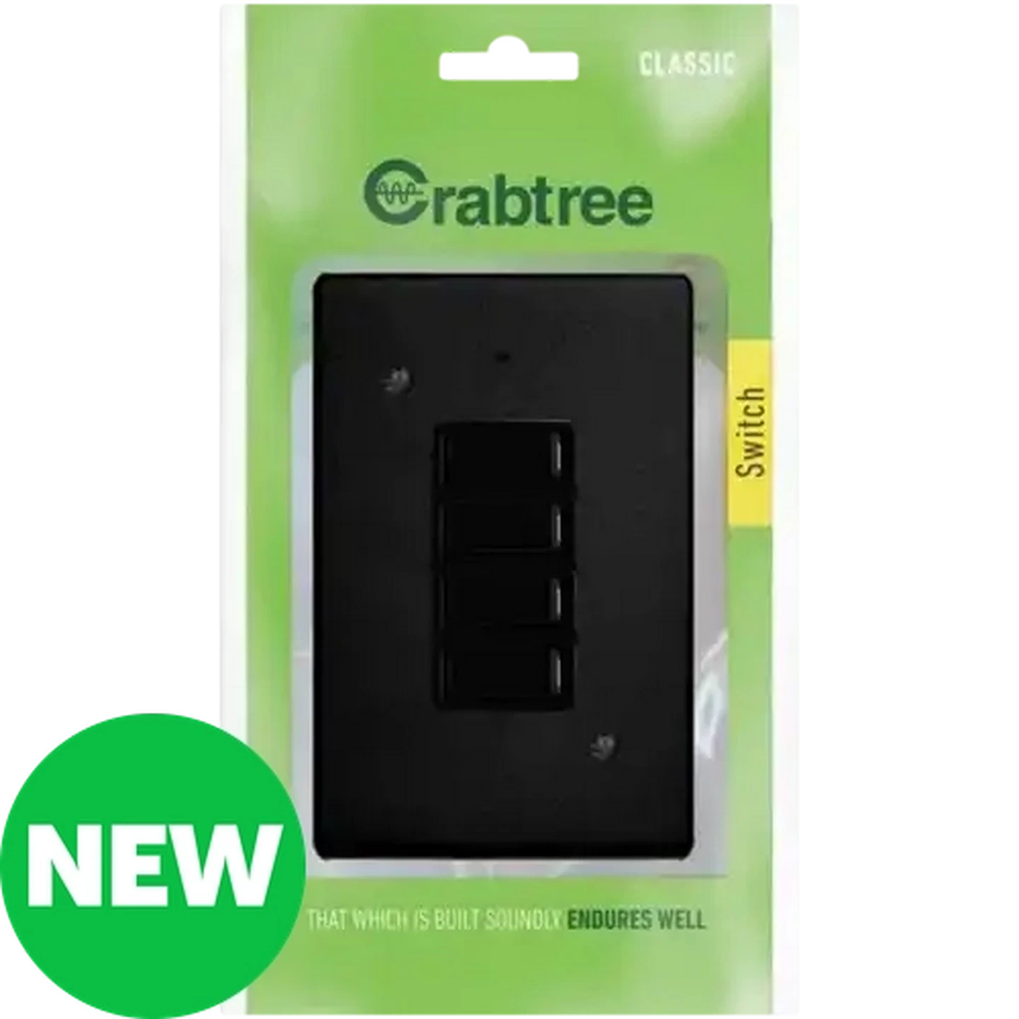 Image of Crabtree Classic Black 4-Lever 1-Way Switch