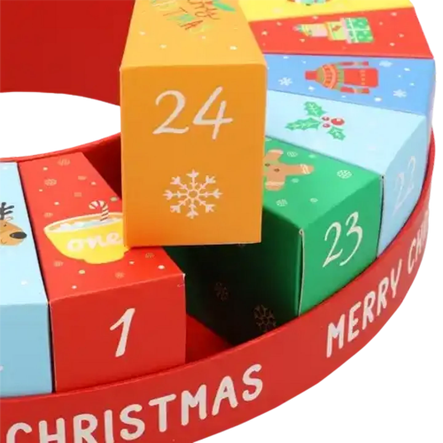 Image of Merry Christmas Advent Round Box Calendar Accessory