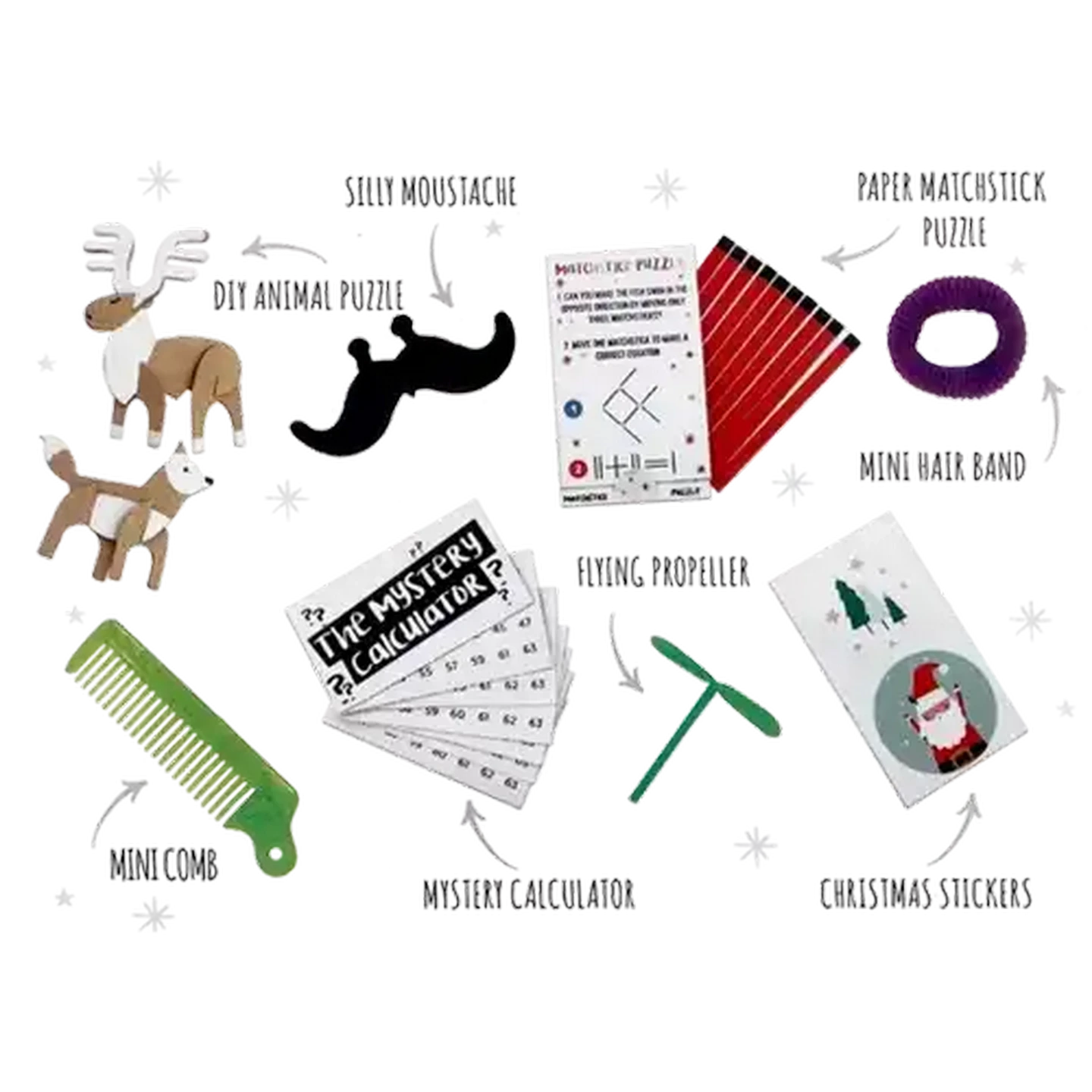 Image of Christmas Petite Printed Crackers 6-Pack  (Colour May Vary)