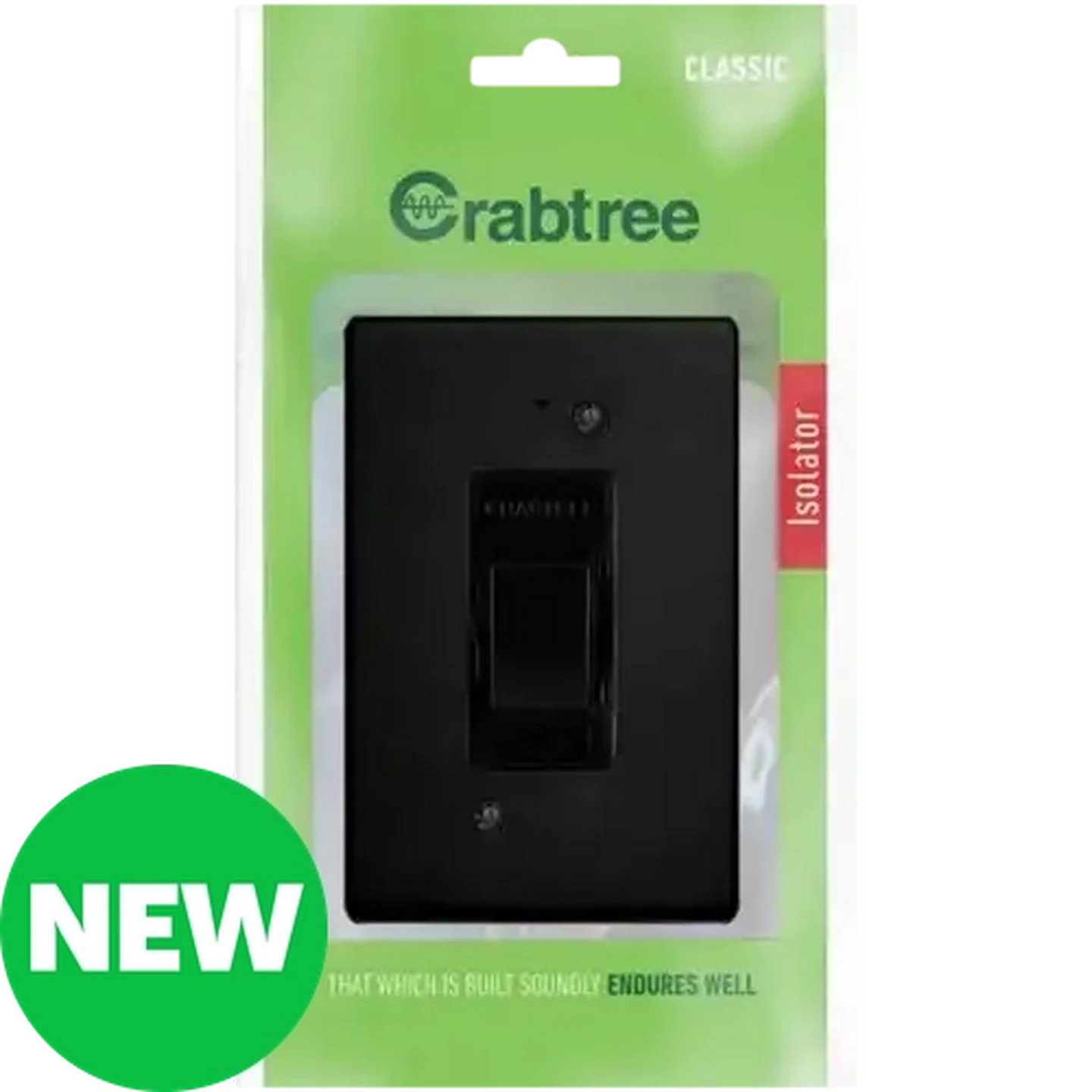 Image of Crabtree Classic Black 30A Double Pole Isolator