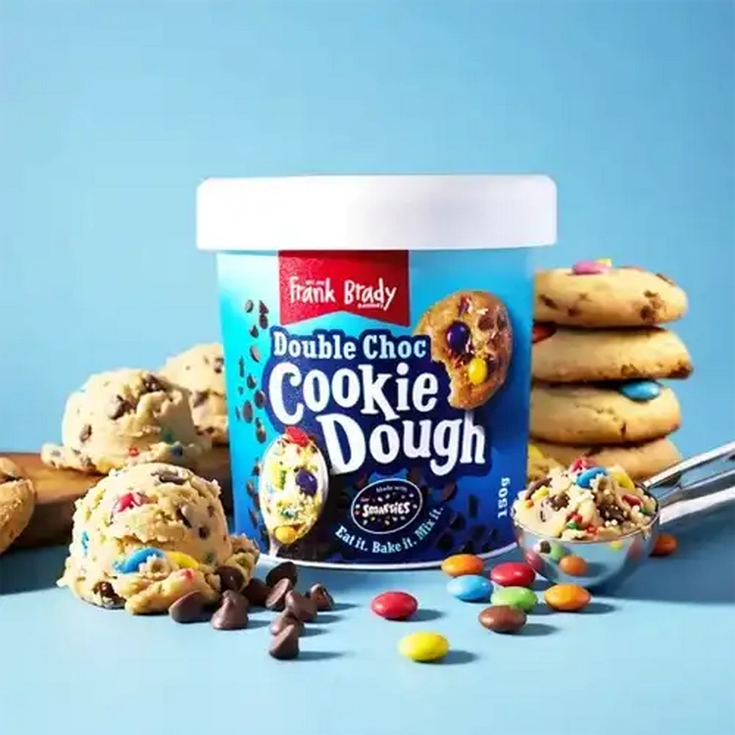 Image of Frank Brady Smarties Double Choc Frozen Cookie Dough 150g