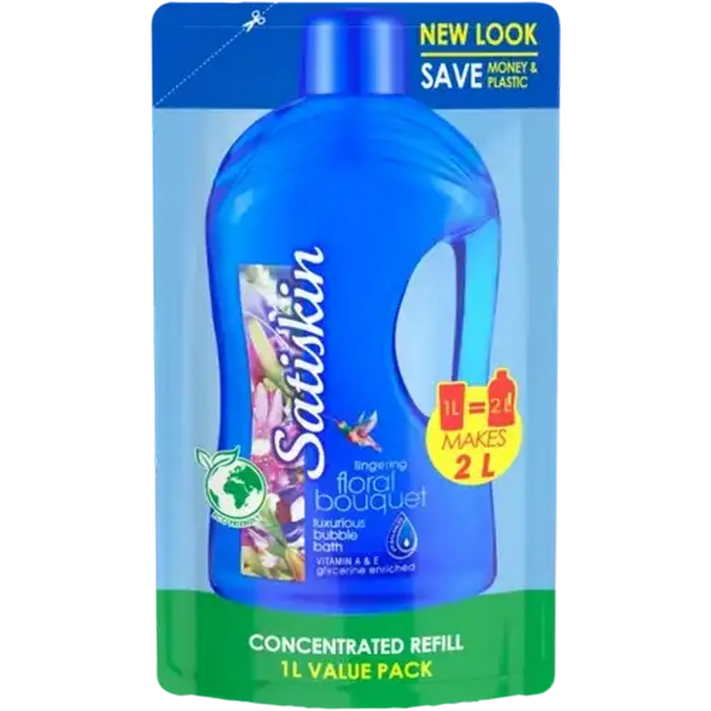 Image of Satiskin Lingering Floral Bouquet Concentrated Bubble Bath Refill 1L