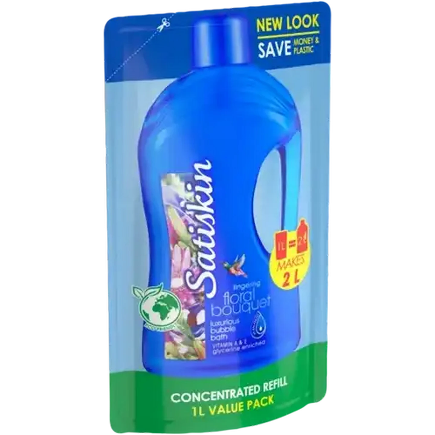 Image of Satiskin Lingering Floral Bouquet Concentrated Bubble Bath Refill 1L