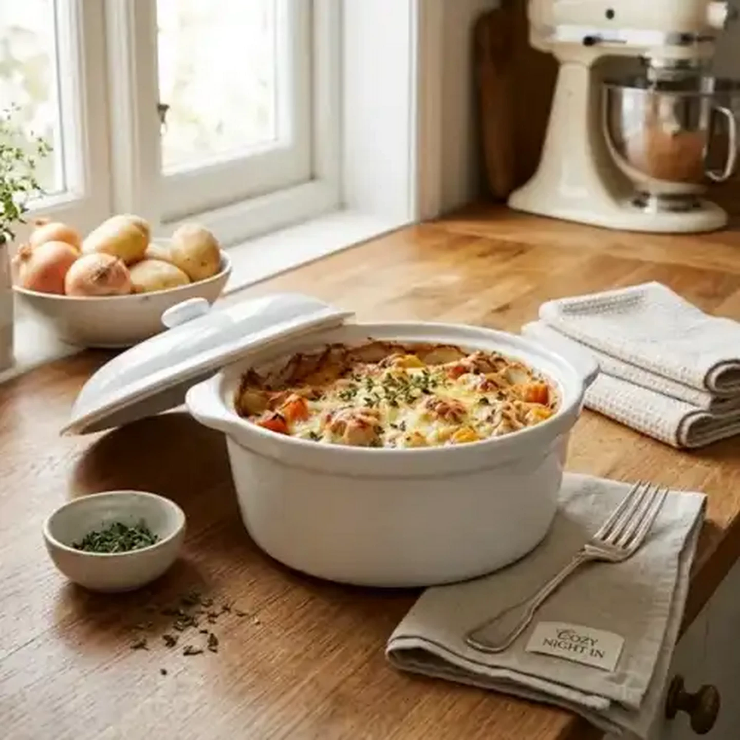 Checkers Sixty60 | Round White Casserole Dish with Lid 19cm