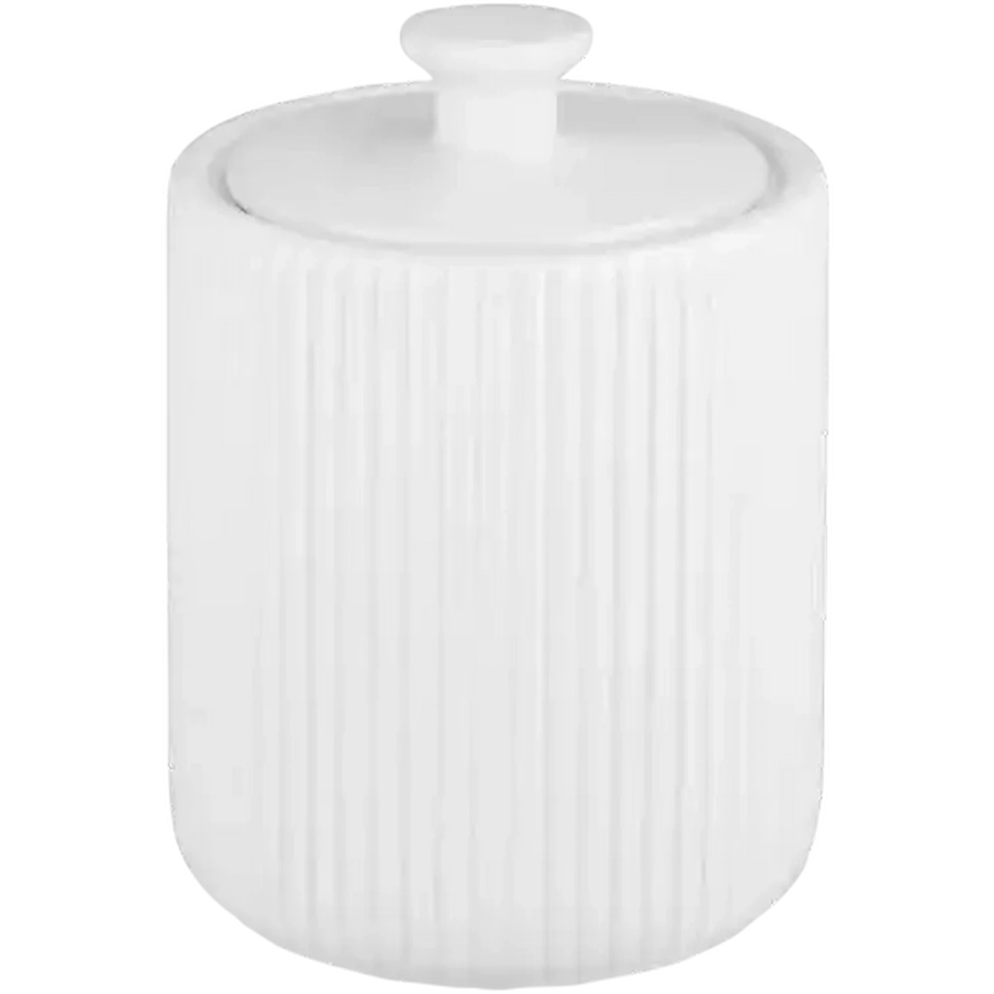 Image of White Embossed Ceramic Canister 1s (Design May Vary)