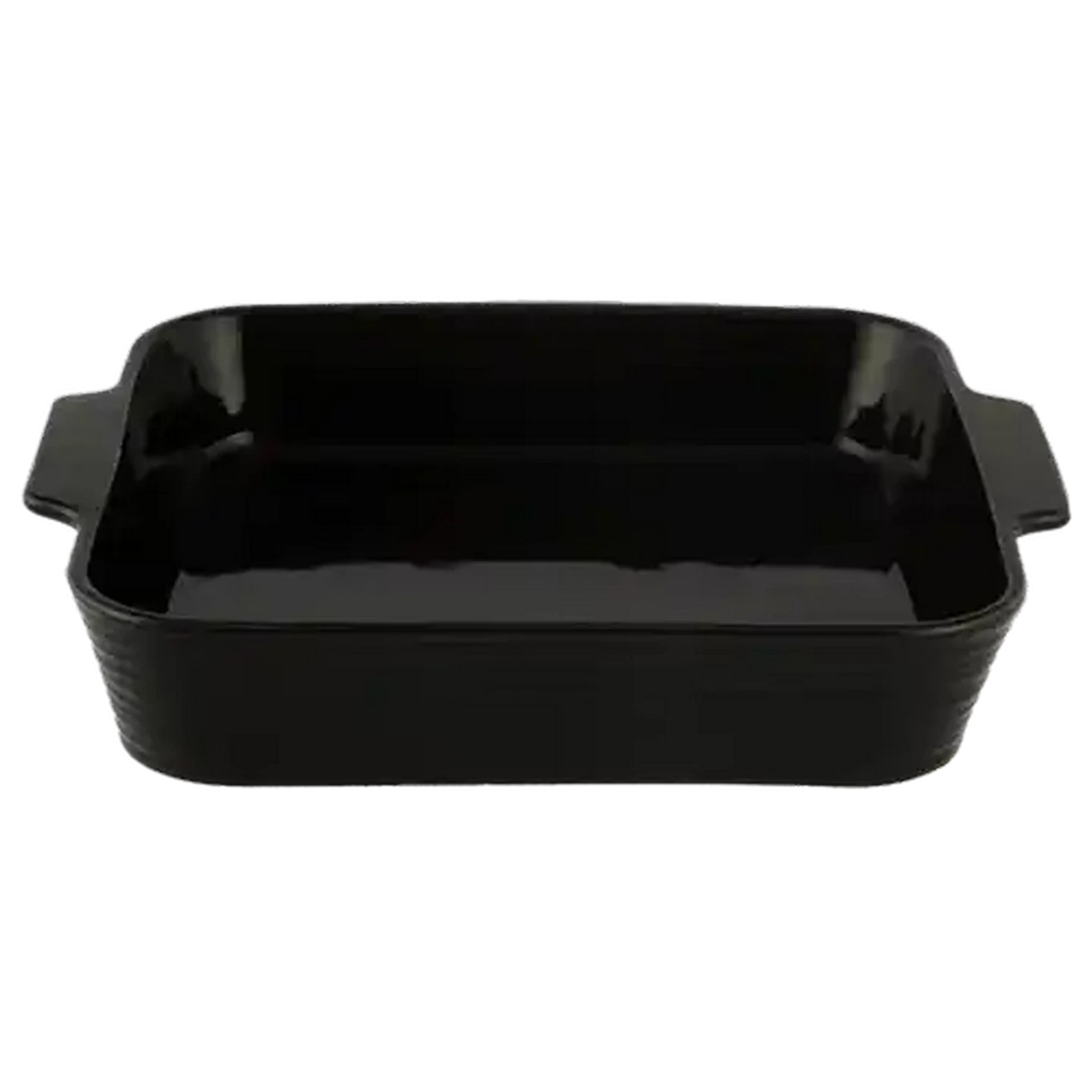 Image of Embossed Stoneware Black Square Baker 35.5cm