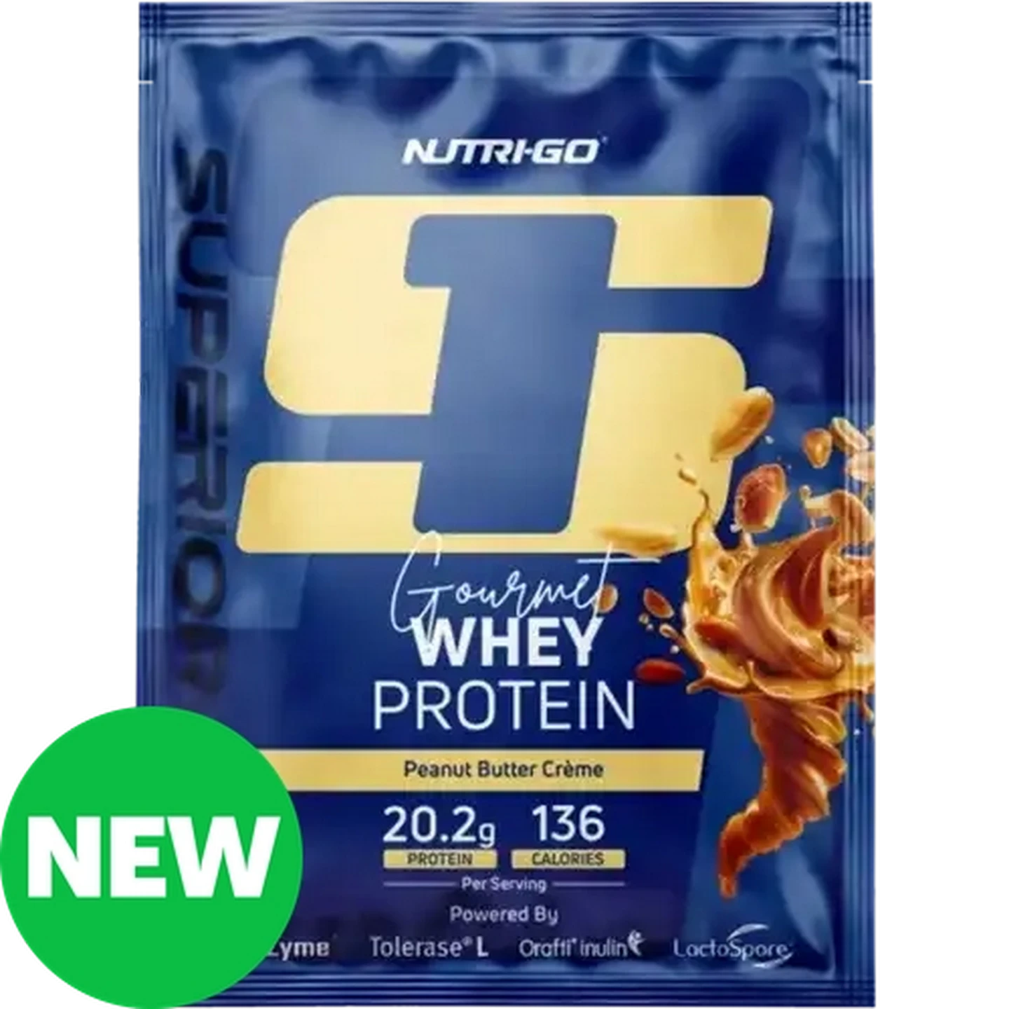 Image of Nutri-Go Peanut Butter Crème Gourmet Whey Protein 33g