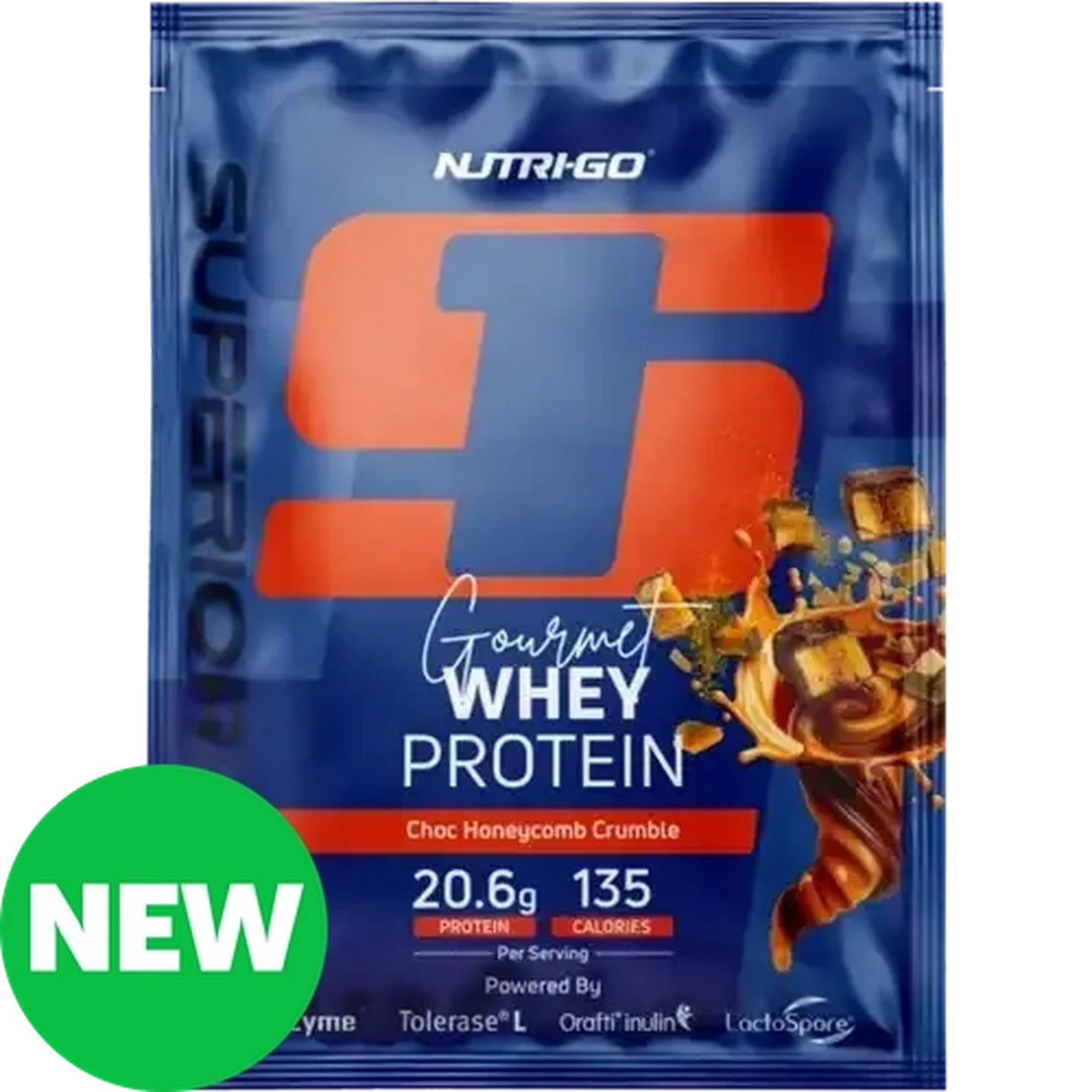 Image of Nutri-Go Choc Honeycomb Crumble Gourmet Whey Protein 35g