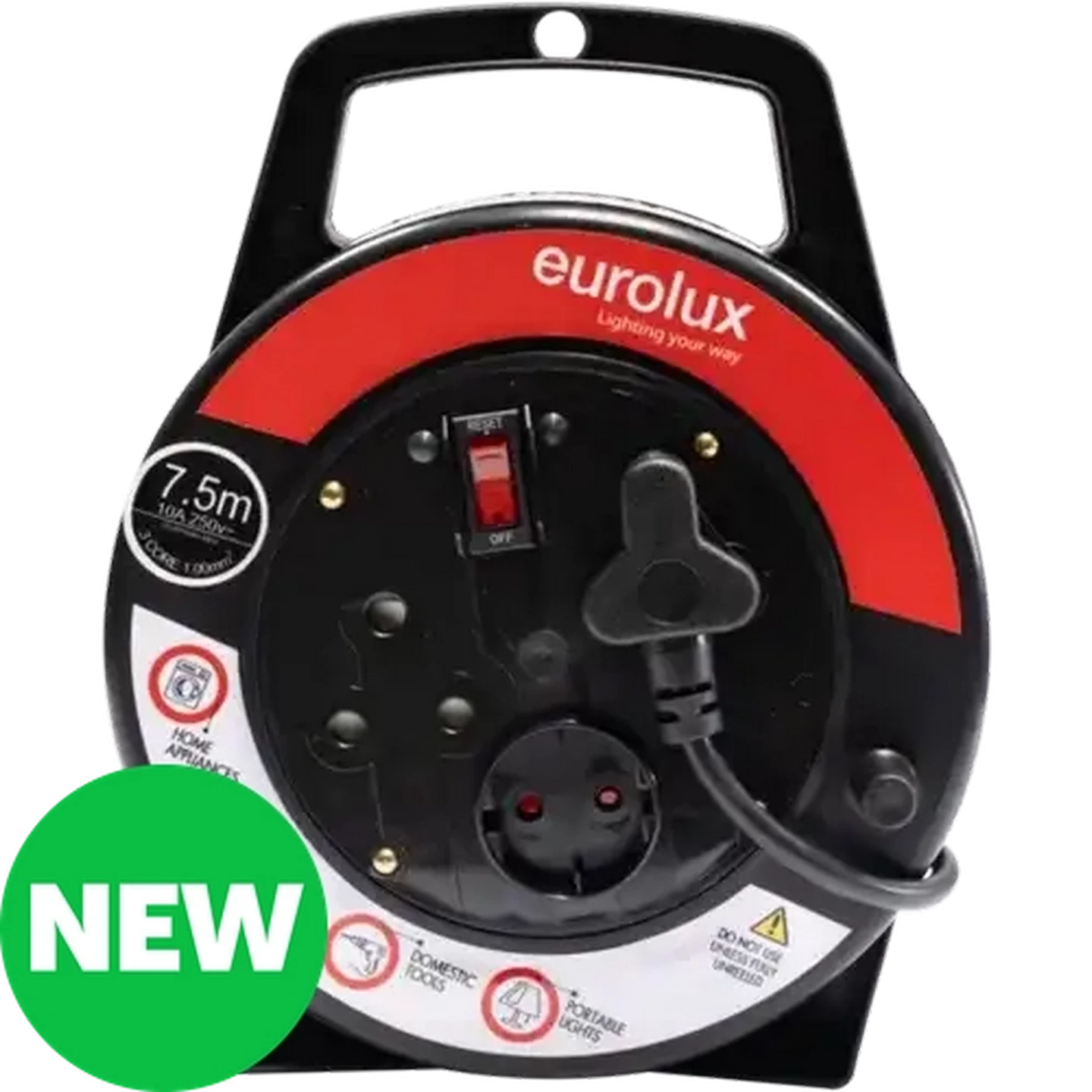Image of Eurolux Light Duty Cassette Extension Reel 7.5m